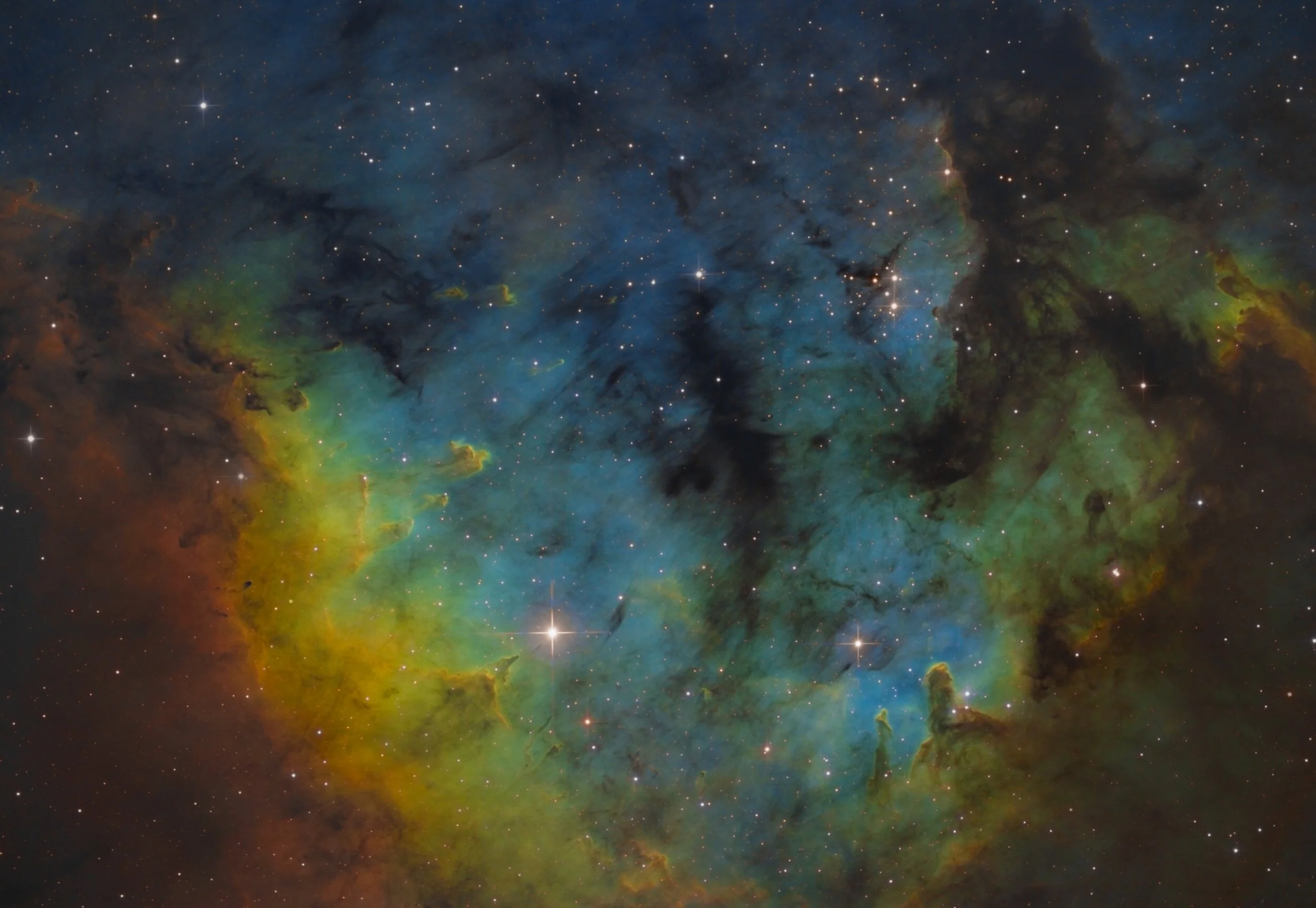 Image Description and Details :&nbsp;NGC 7822 is a Nebula located approximately 3000 light years away in the constellation Cepheus, its size is approximately 10 light years The region includes an object from the Sharpless catalog Sh2-171 and the young star cluster Berkley59.  captured in my backyard&nbsp; Newton 250/1000 Ioptron cem70 zwo294mm-pro Antlia Filters&nbsp; Integration 27h16 Ha 191x240" OIII 106x240" SII 112x240"Copyright:&nbsp;Anthony Husson