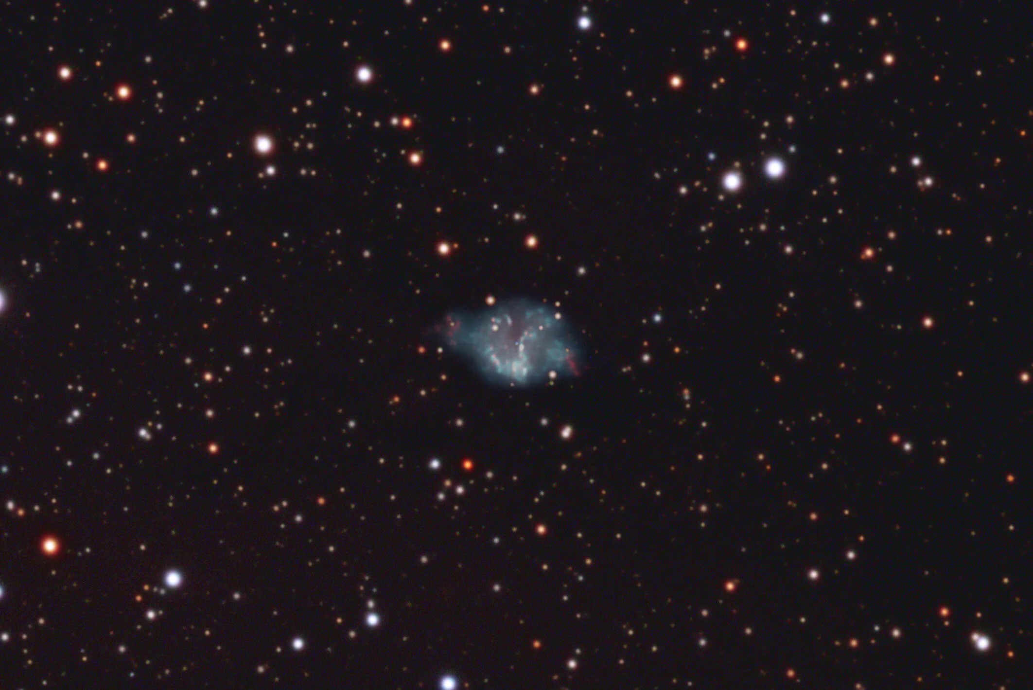 Image Description and Details :&nbsp;PM1-333 is a small (70 arc seconds) planetary nebula in the constellation Cepheus. It was discovered by Andrea Preite-Martinez in 1988. I believe this to be the deepest, and highest resolution colour image of this target. The tiny blue progenitor star can just be made out dead centre of the image. It lies within IC1396 where it appears as a small dot at the bottom left hand corner in J-P Metsavainio's excellent image&nbsp;https://1.bp.blogspot.com/-JEMi-QvpB0Q/XicHMRDQXbI/AAAAAAAARug/ECBNZGRTptwRSAOExQSKmmvCIZWz6niCACLcBGAsYHQ/s1600/IC1396Det.jpg Image captured on my remote dual rig at Fregenal de la Sierra in Spain between 20-30 September 2021. Scopes: APM TMB LZOS 152 Refractors Cameras: QSI6120wsg8 Mount: 10Micron GM2000 HPS A total of 54 hours image capture (HaOIIILRGB) Copyright:&nbsp;Peter Goodhew
