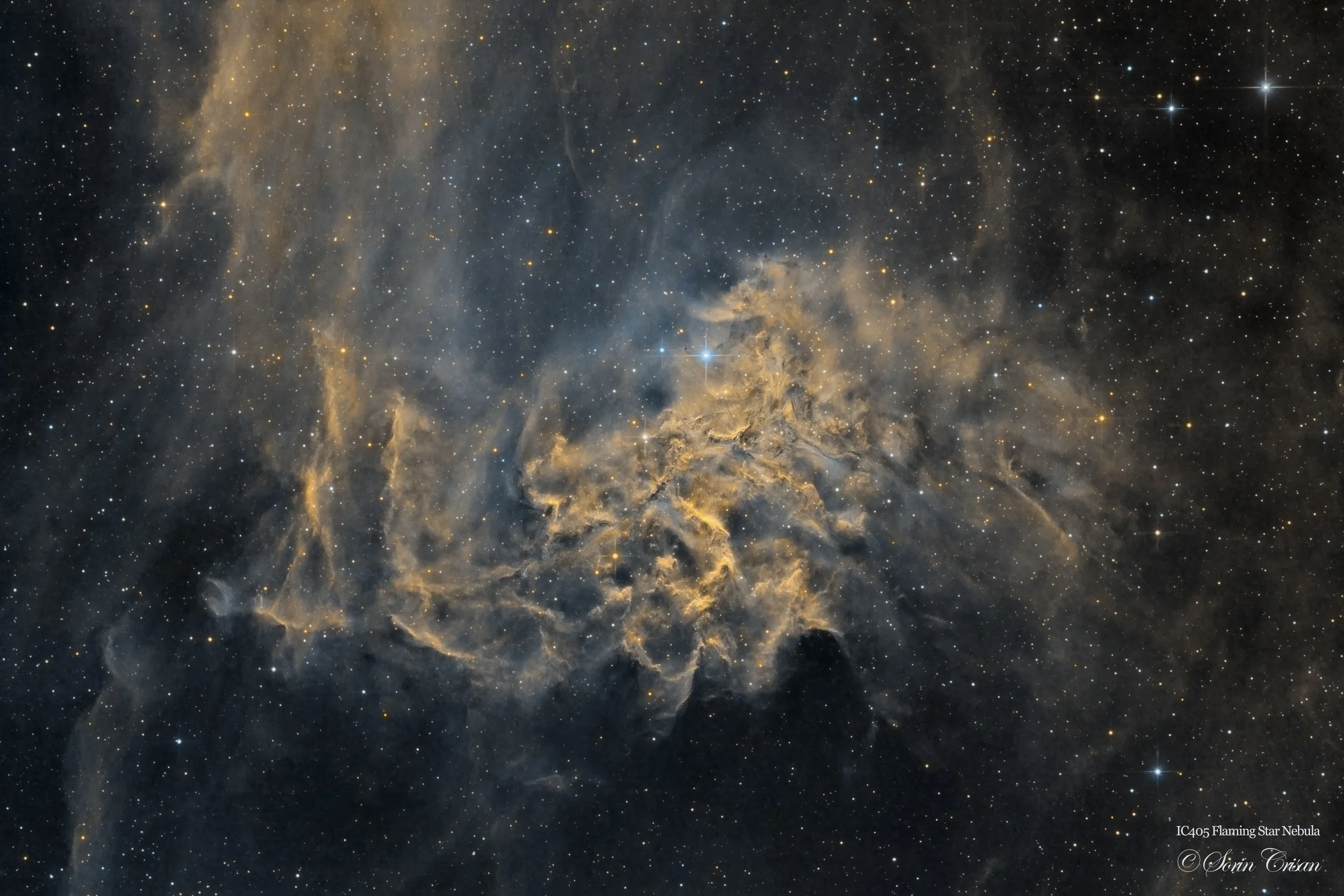 Flaming Star Nebula in SHO   
