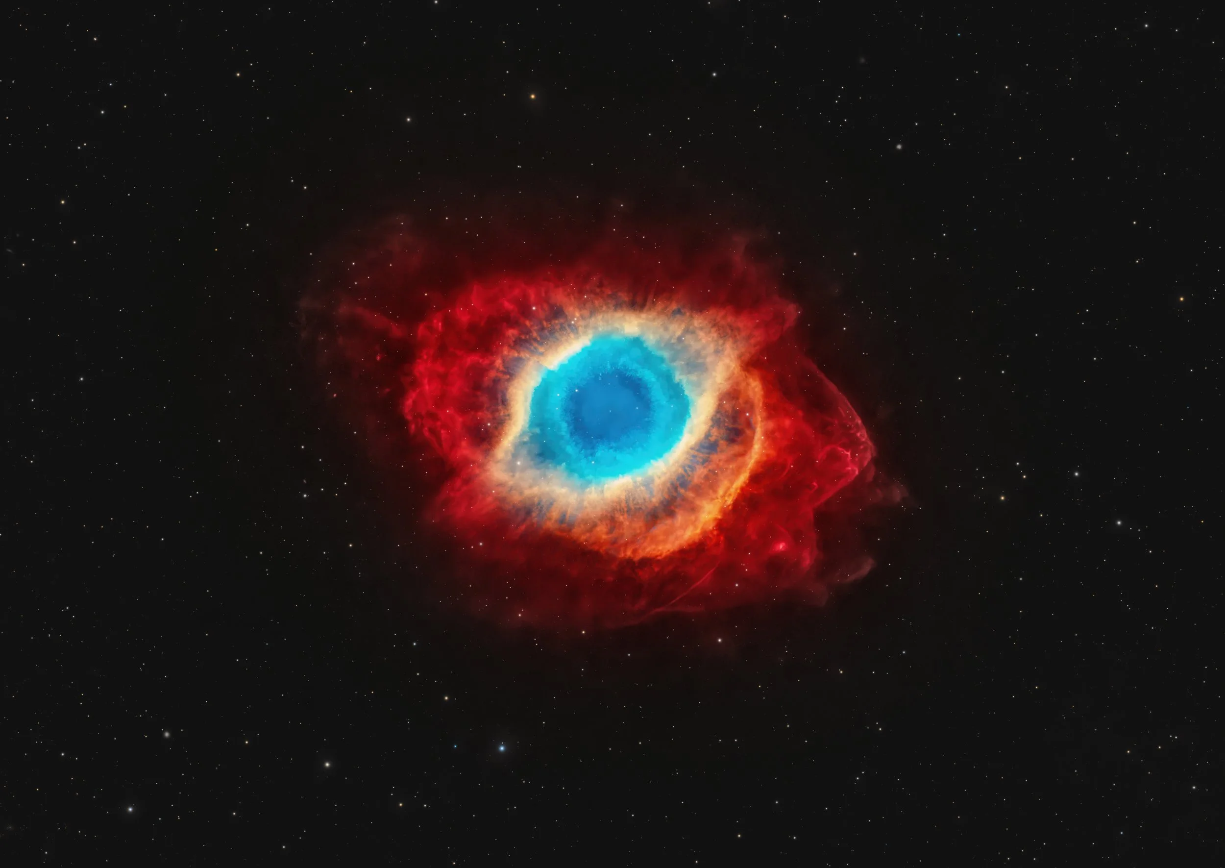 Helix Nebula (NGC 7293), commonly referred to as the "Eye of God" (or Eye of Sauron).