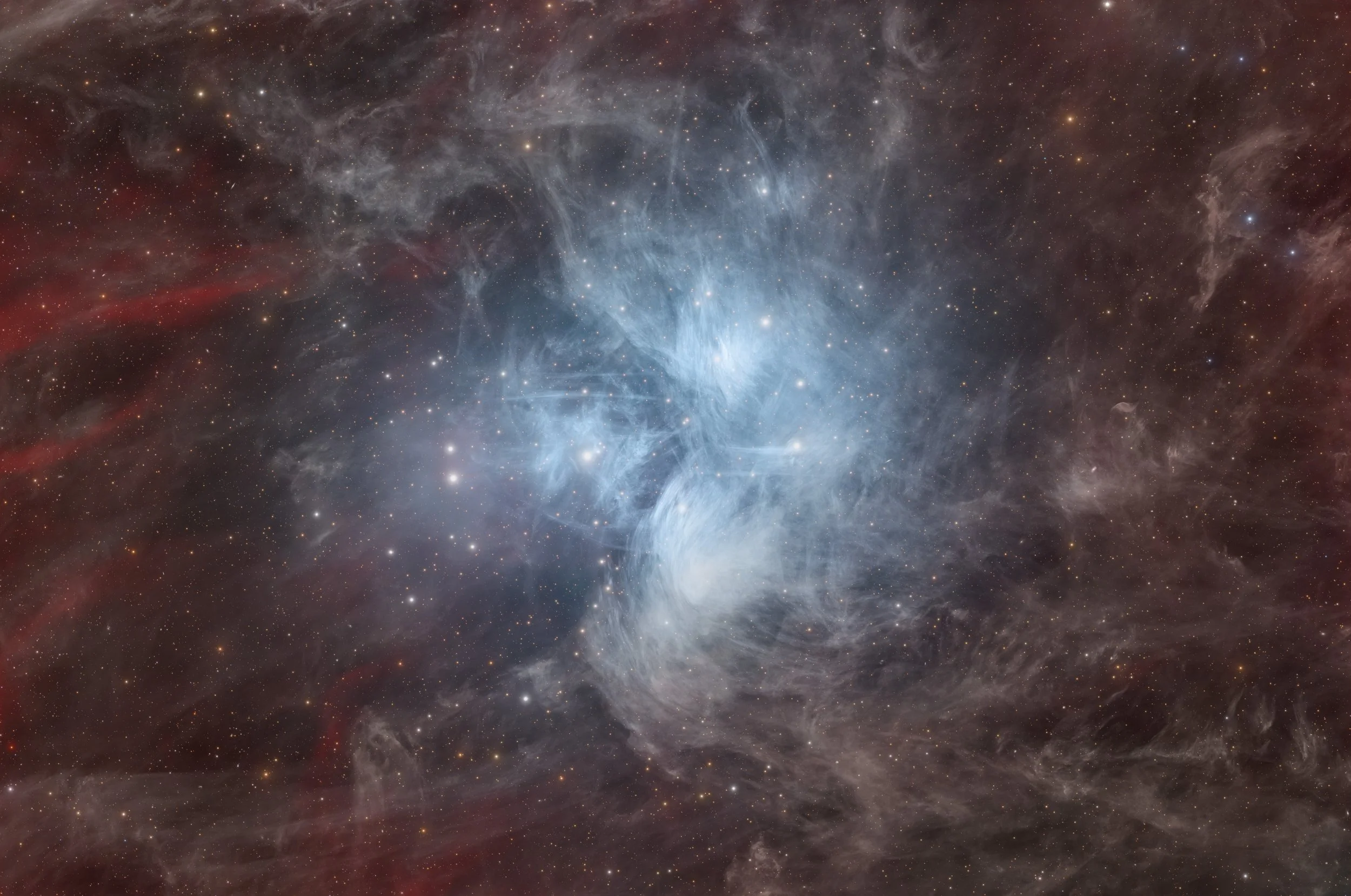 The Pleiades in Dust and Hydrogen Light