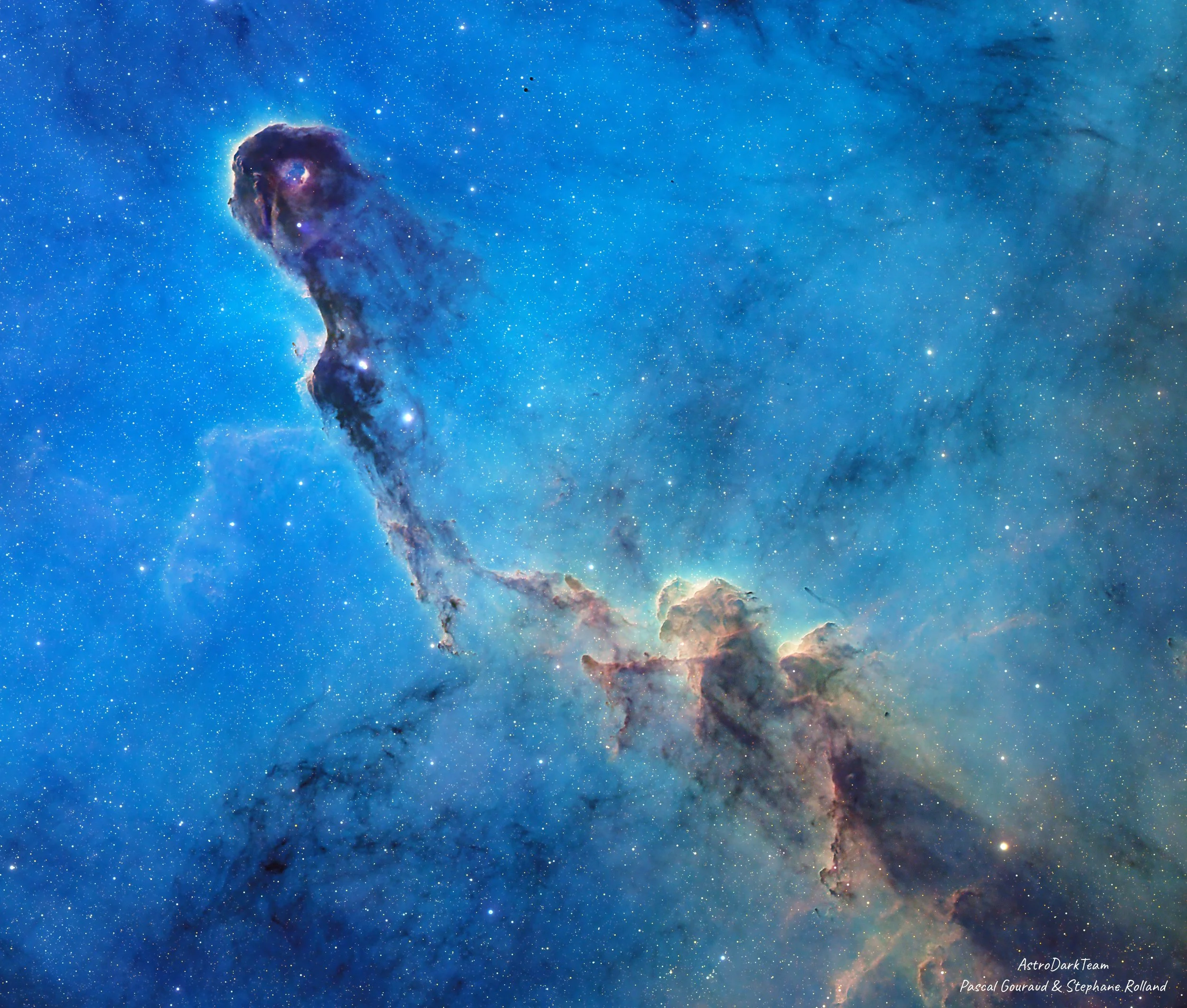 Elephant's Trunk Nebula in SHO with RGB stars - IC 1396A