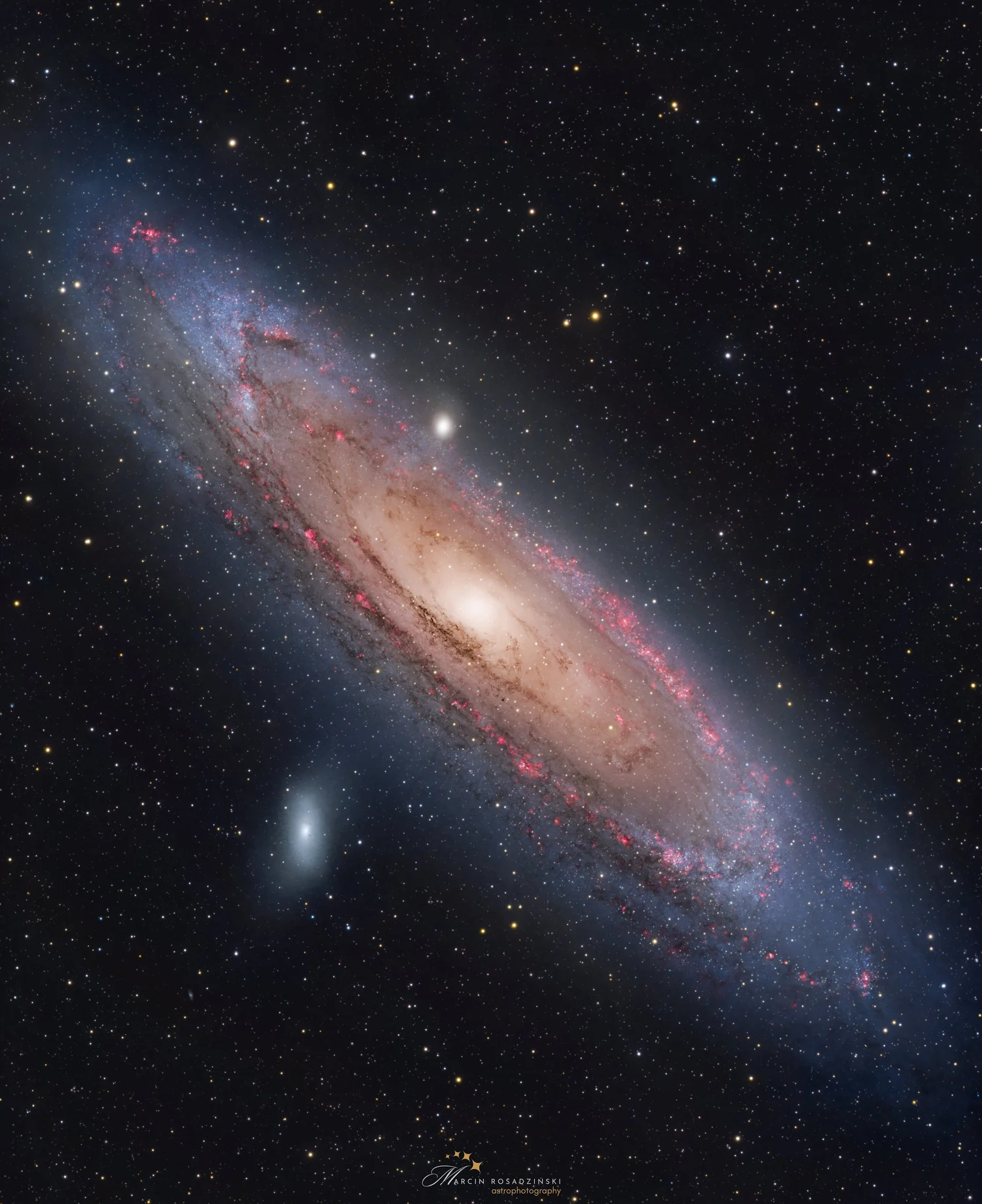 Andromeda Rgbha M31 with Hydrogen-Alpha from Kraków and Lublin — AAPOD2.COM