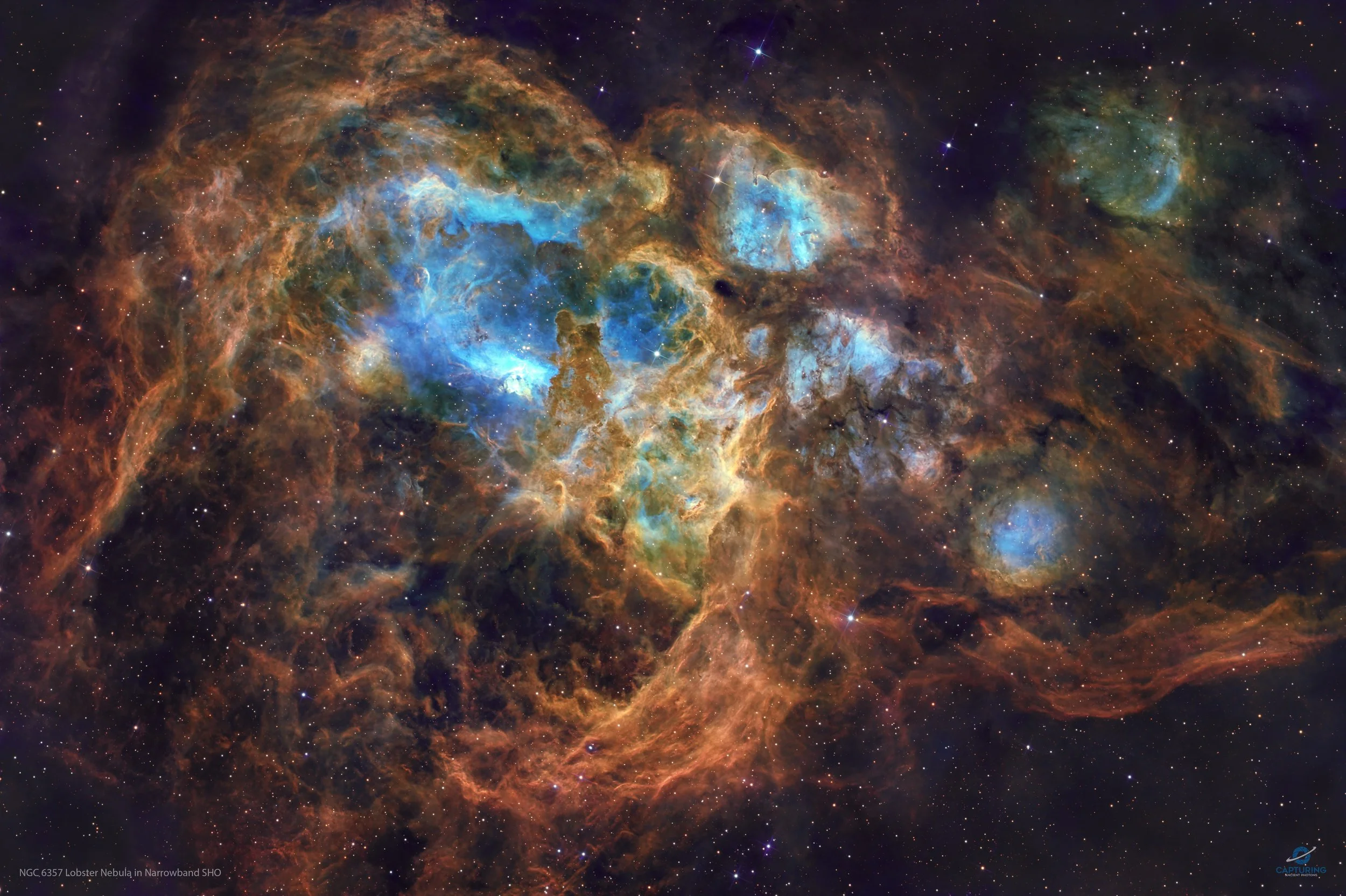  NGC 6357 Lobster Nebula in Narrowband SHO
