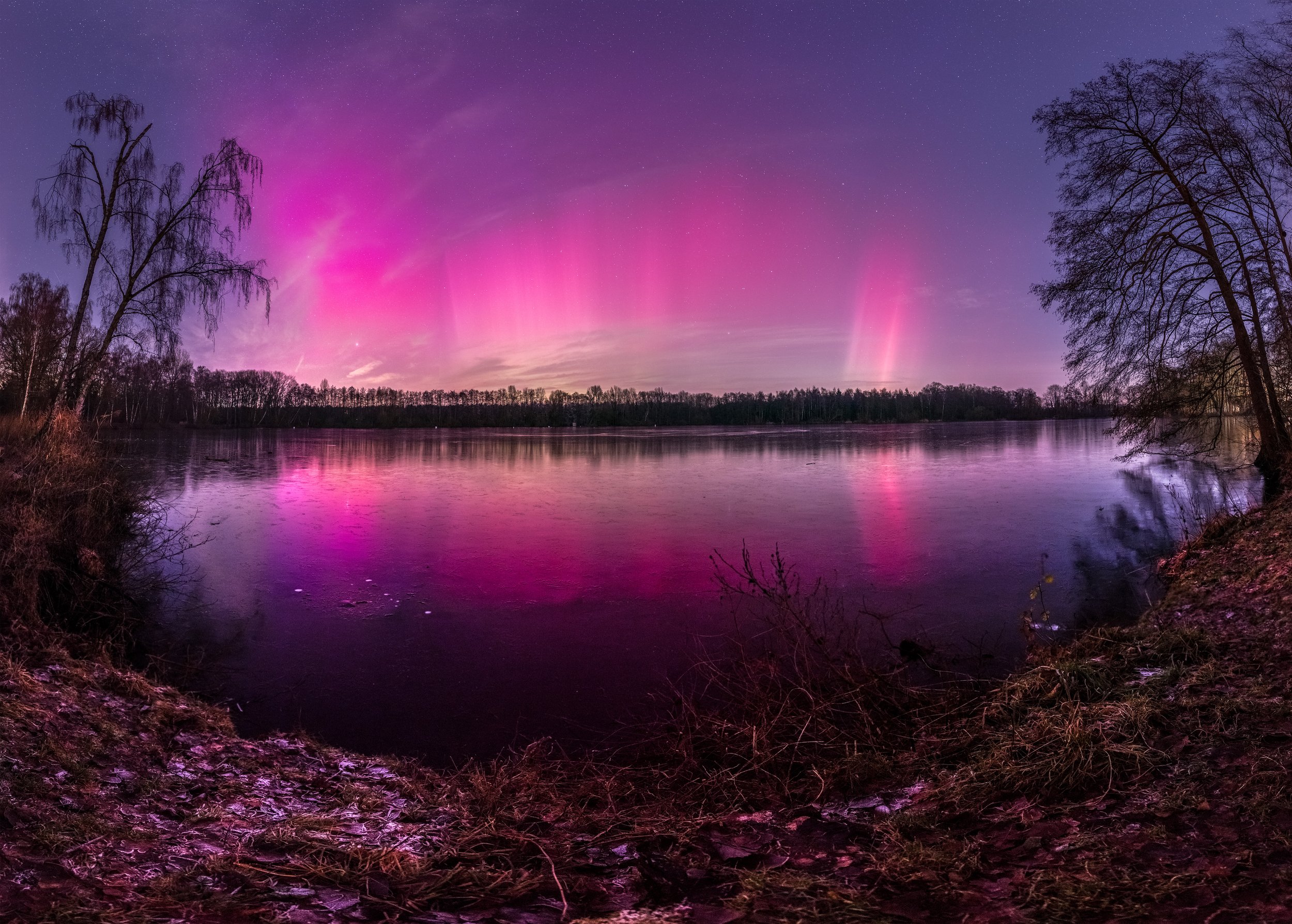 Pink Aurora Over Lüdinghausen, Germany