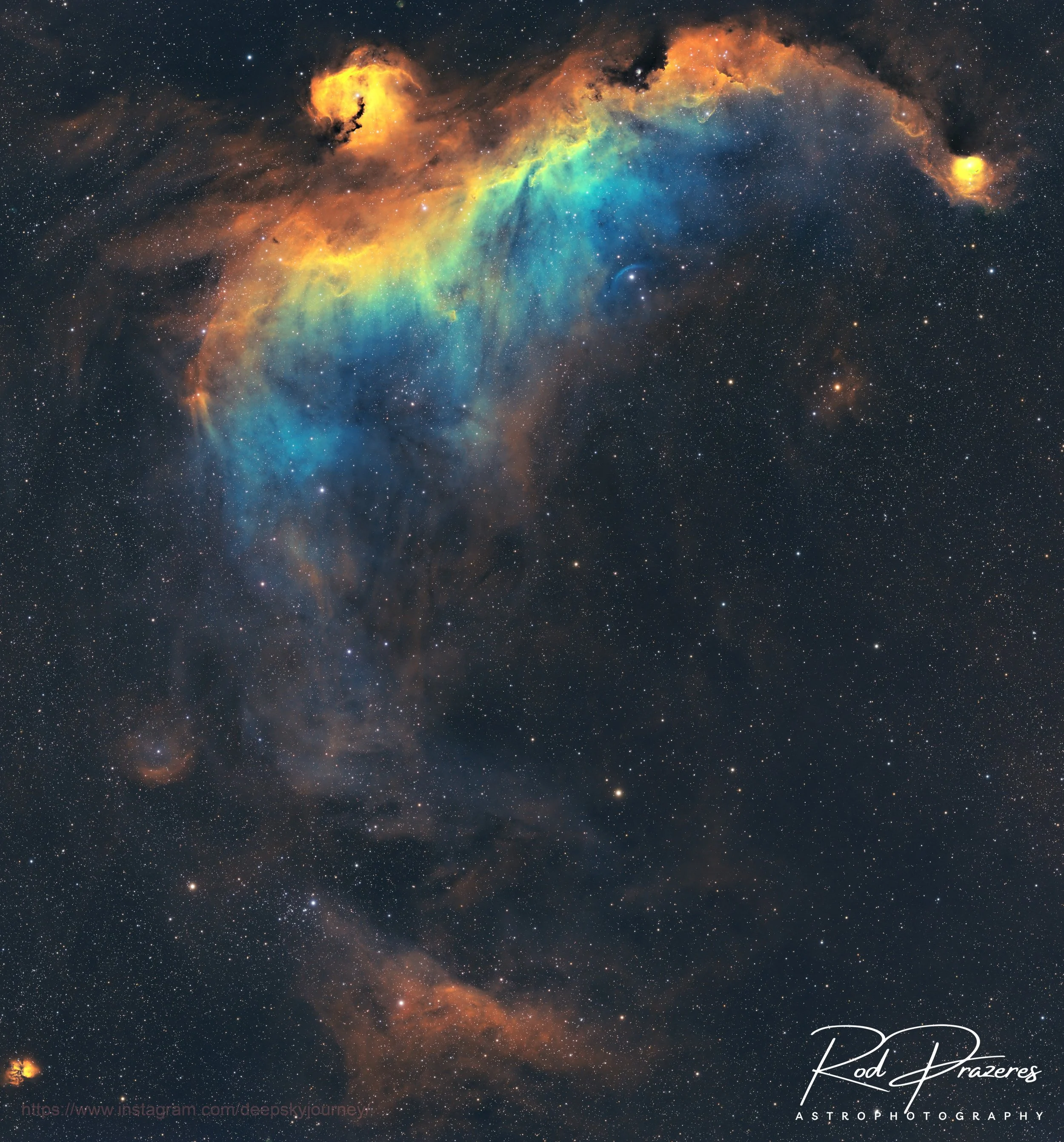 Spectrum of Creation: The Rainbow Hues of The Seagull Nebula