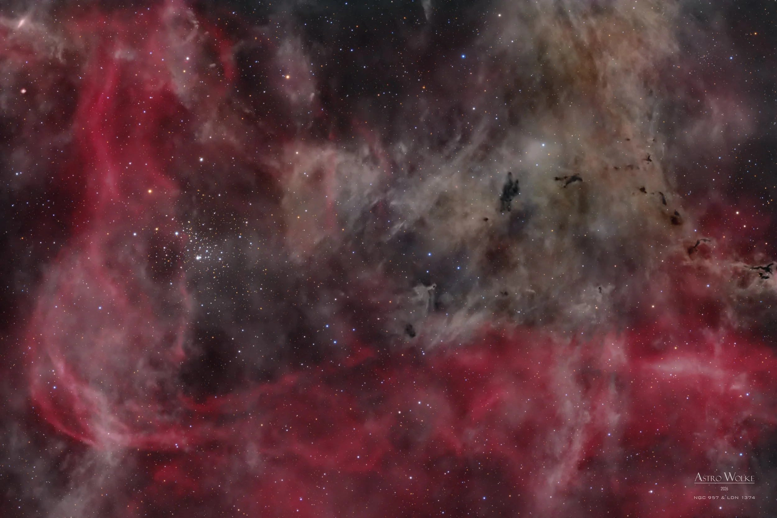 LDN 1374 and NGC 957 – Dust and Starlight in Perseus