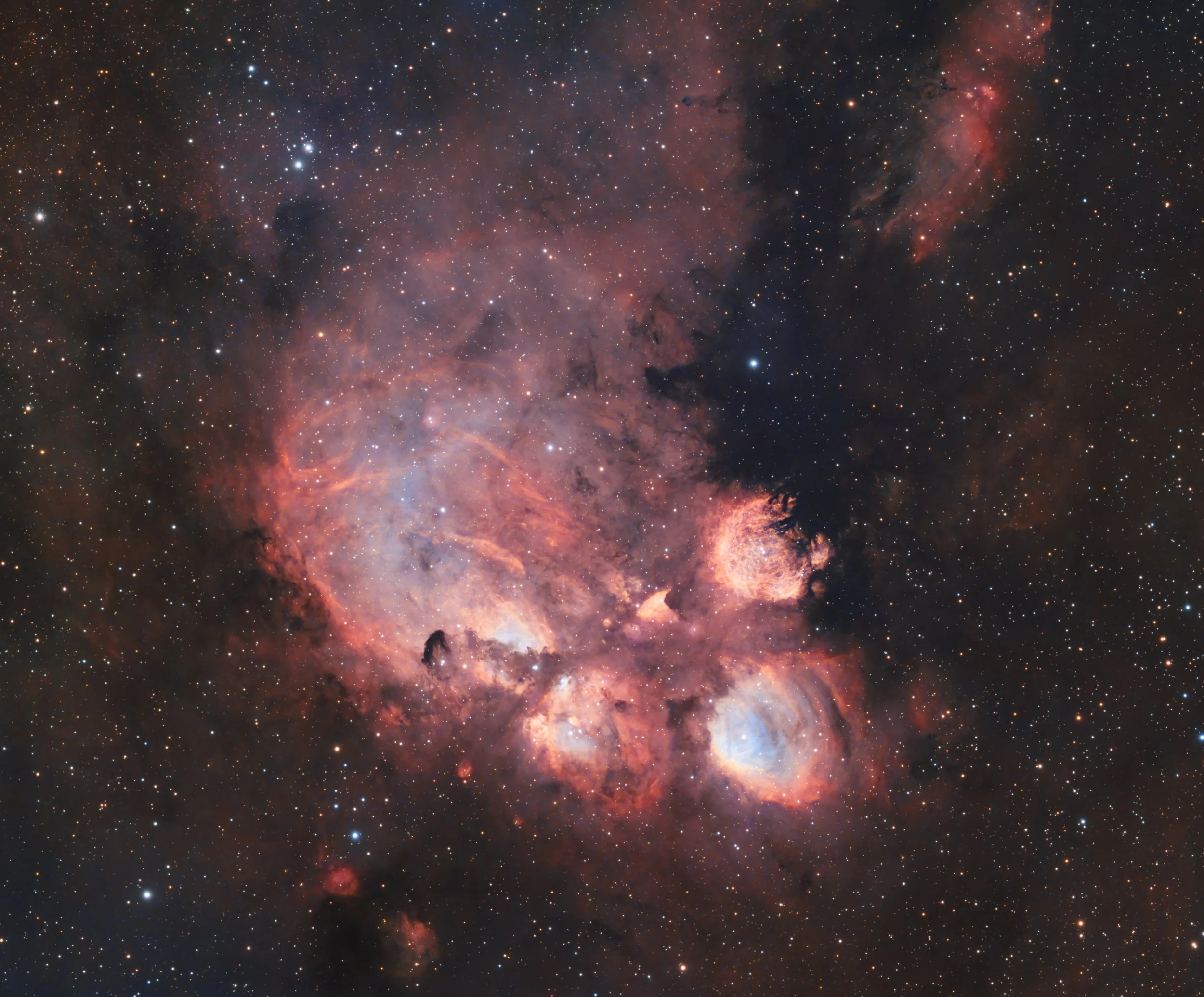 NGC 6334 – The Cat’s Paw Nebula in SHO