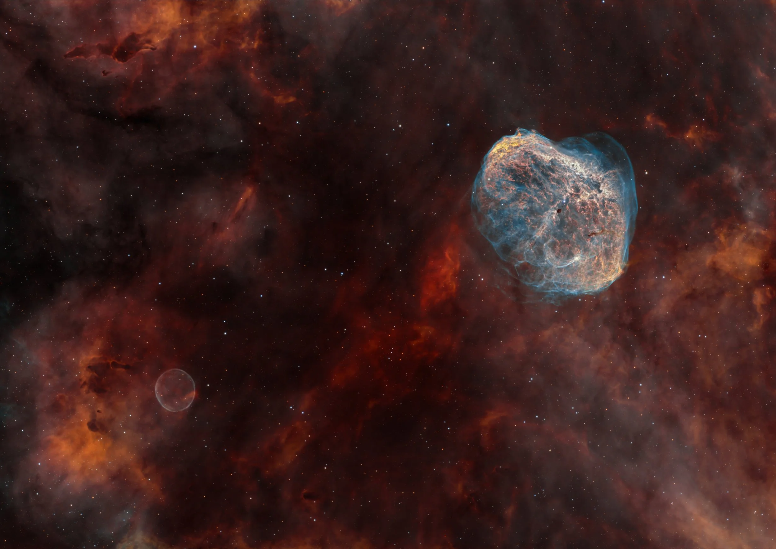 The Crescent and Soap Bubble Nebulae; Two Paths of Stellar Death