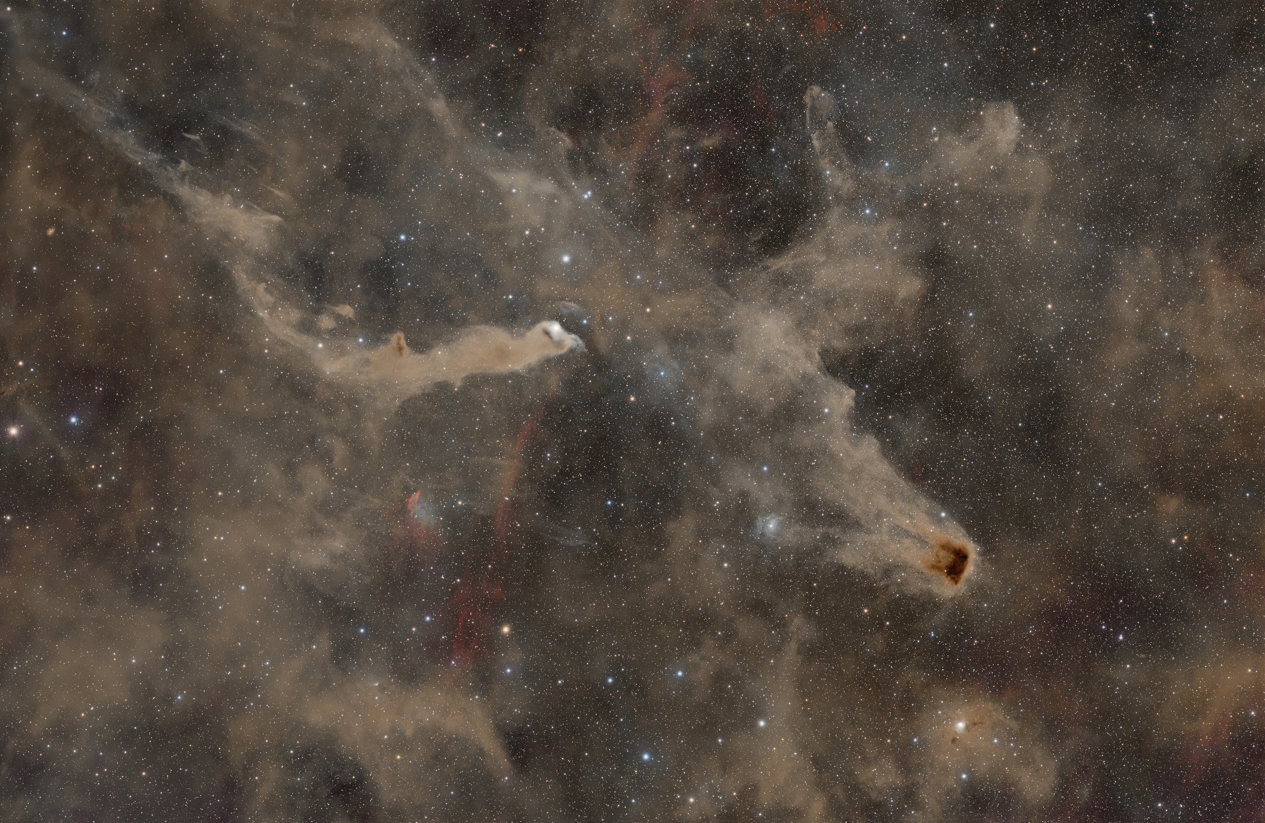 vdB 152 (Wolf's Cave Nebula) and LDN 1221