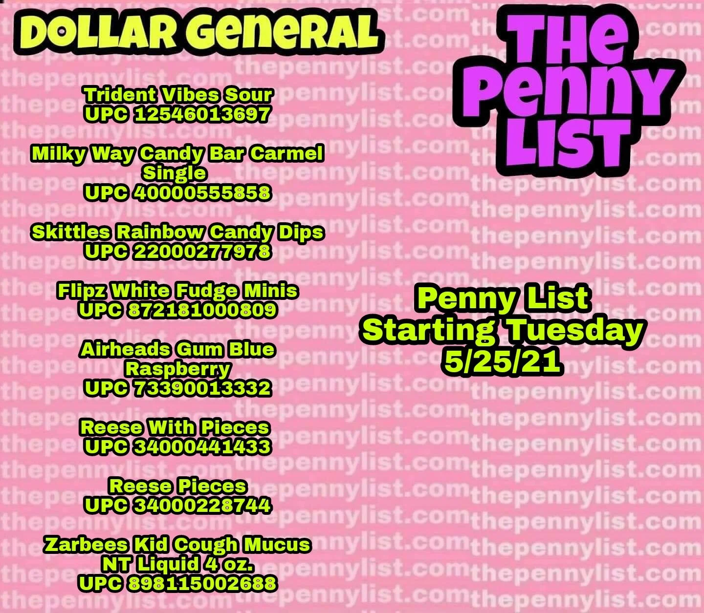 Dollar General Penny List for Tuesday 5/25/21 —