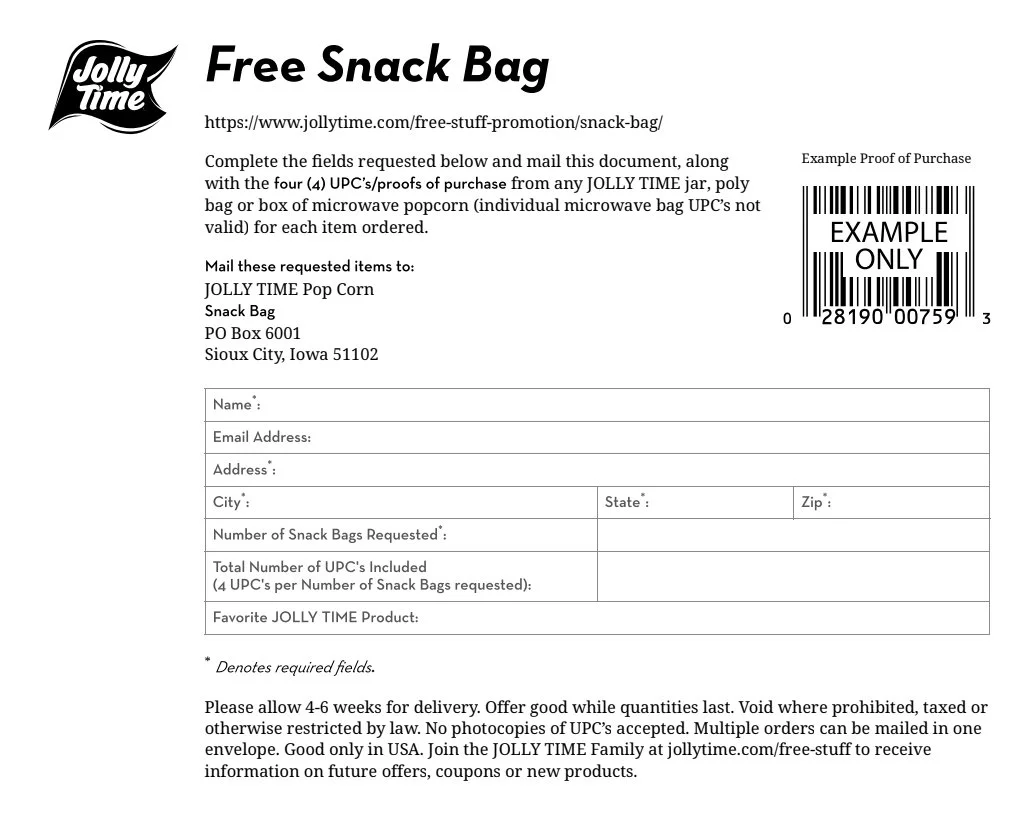 jollytime — Free Stuff —