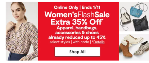JC Penney: Woman’s Flash Sale Extra 35% off