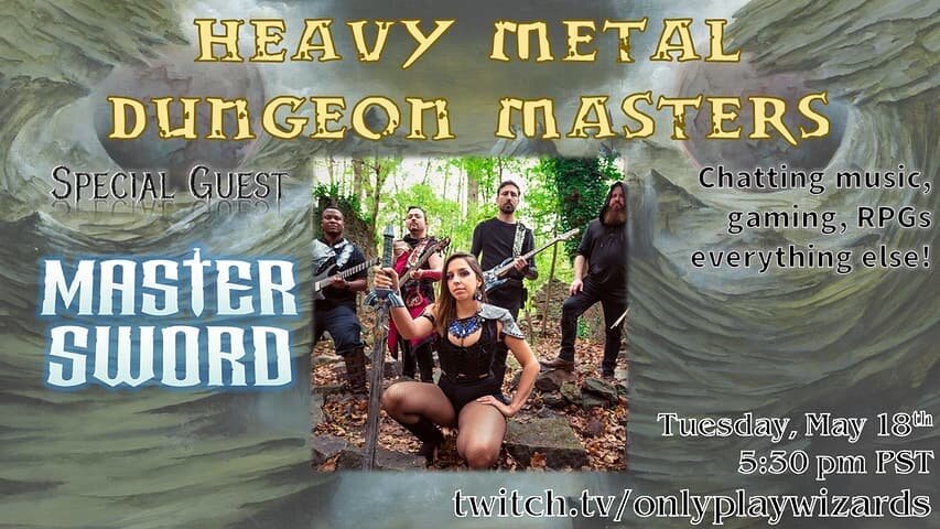 Hope you guys will join us on Twitch tonight! We're talking games, metal, and all things Master Sword! 8:30EST/5:30PST