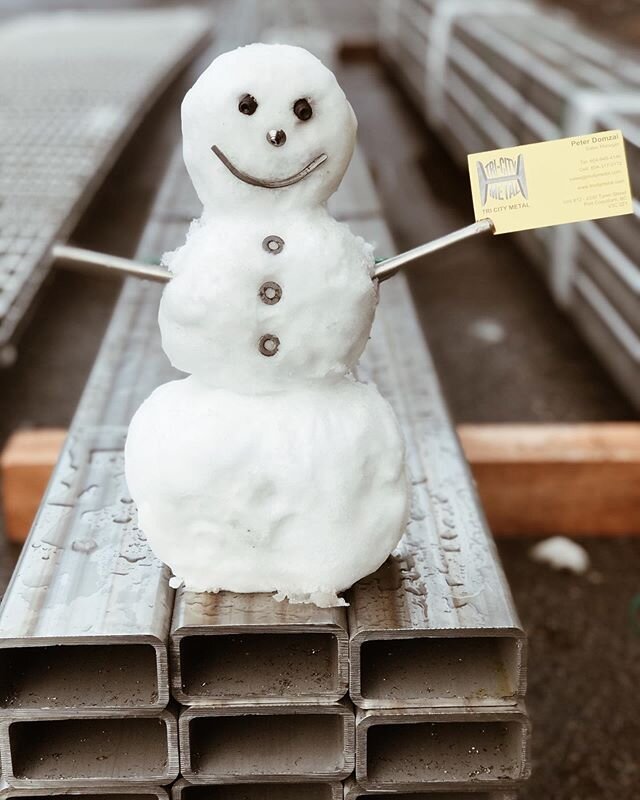 Don&rsquo;t be left out in the cold when it comes to your metal supply needs. 
This guy&rsquo;s got our business card, stop on by during the week to grab one for yourself
.
.
.
.
.
.
.
.
.
.
#snowmageddon #metalmageddon #metal #metalsupply #steel #st