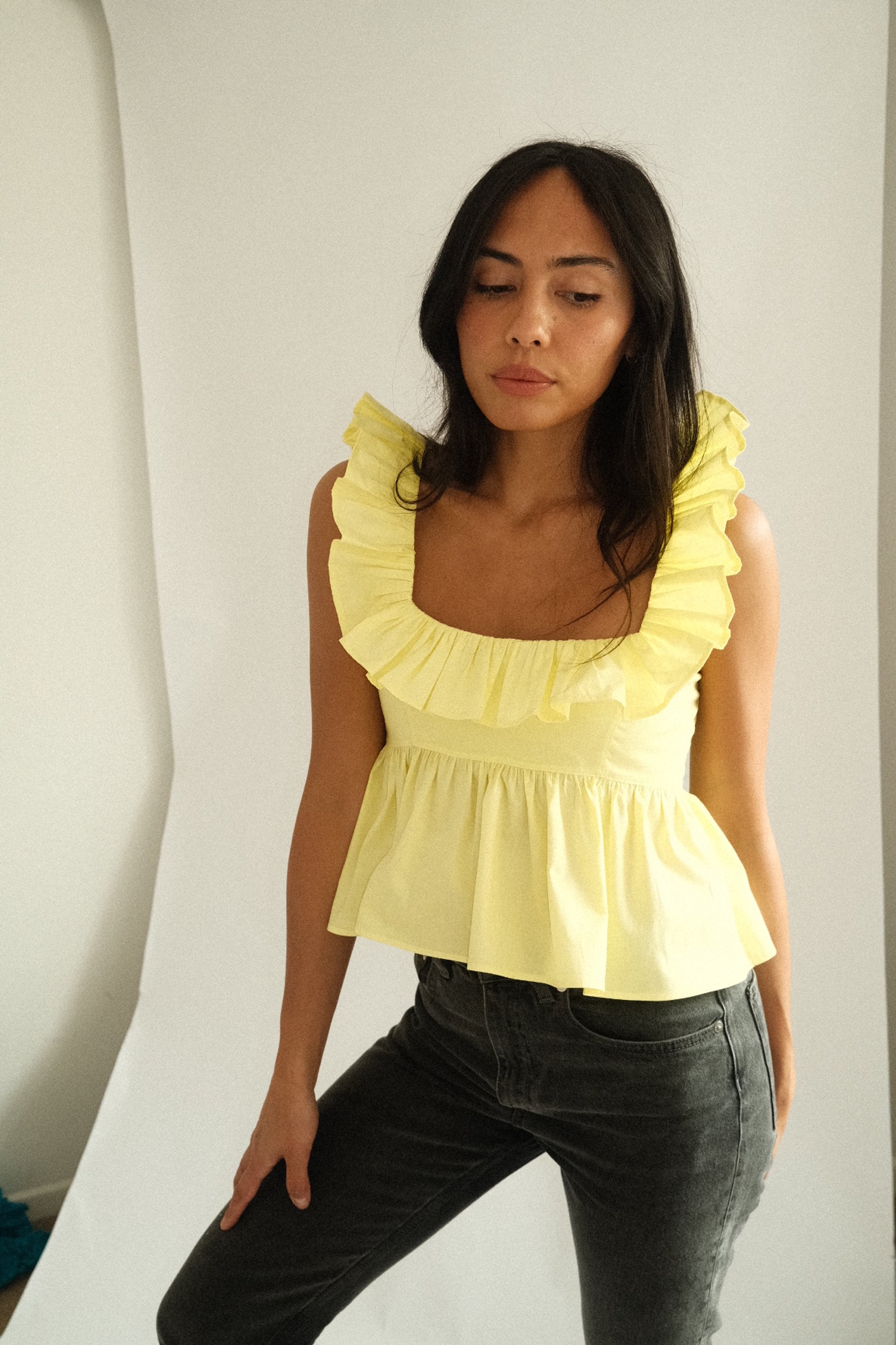 Anna Top - Bright yellow styling 3.JPG