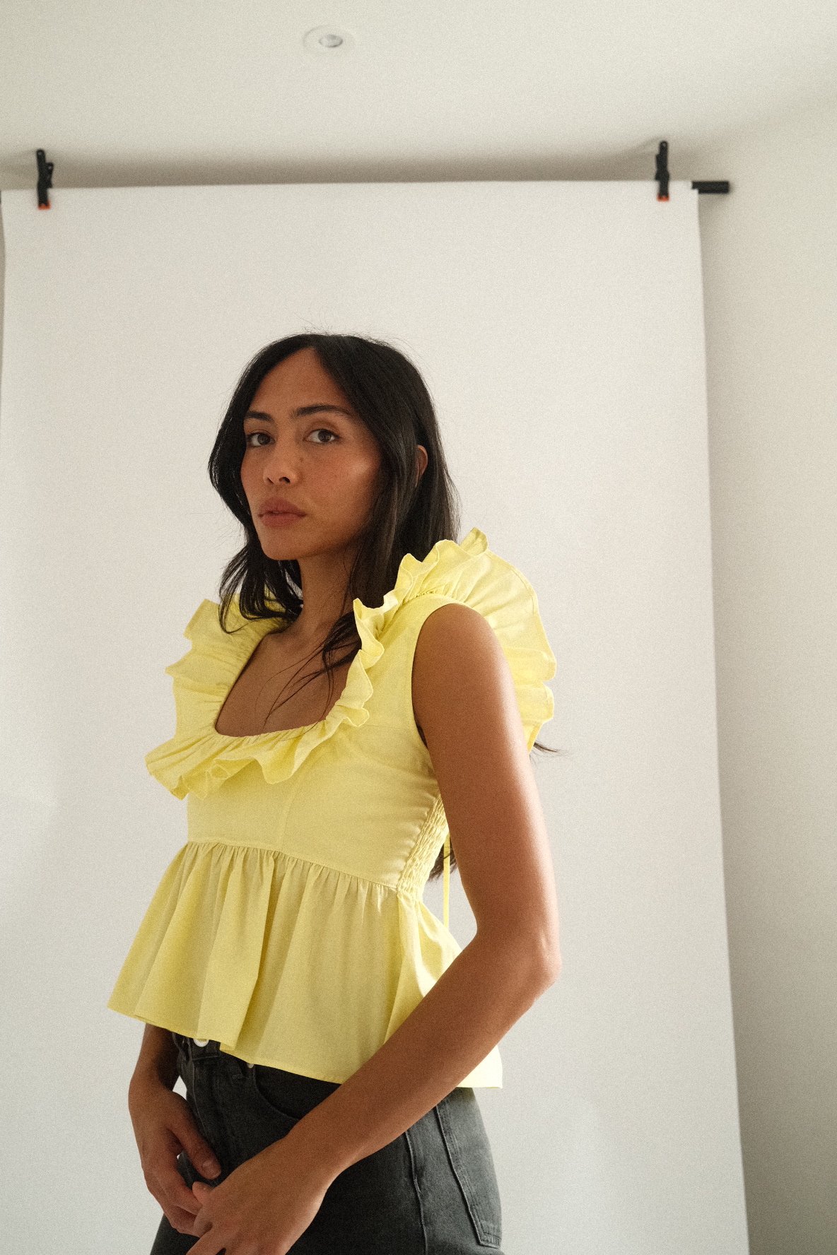 Anna Top - Bright yellow styling 1.JPG