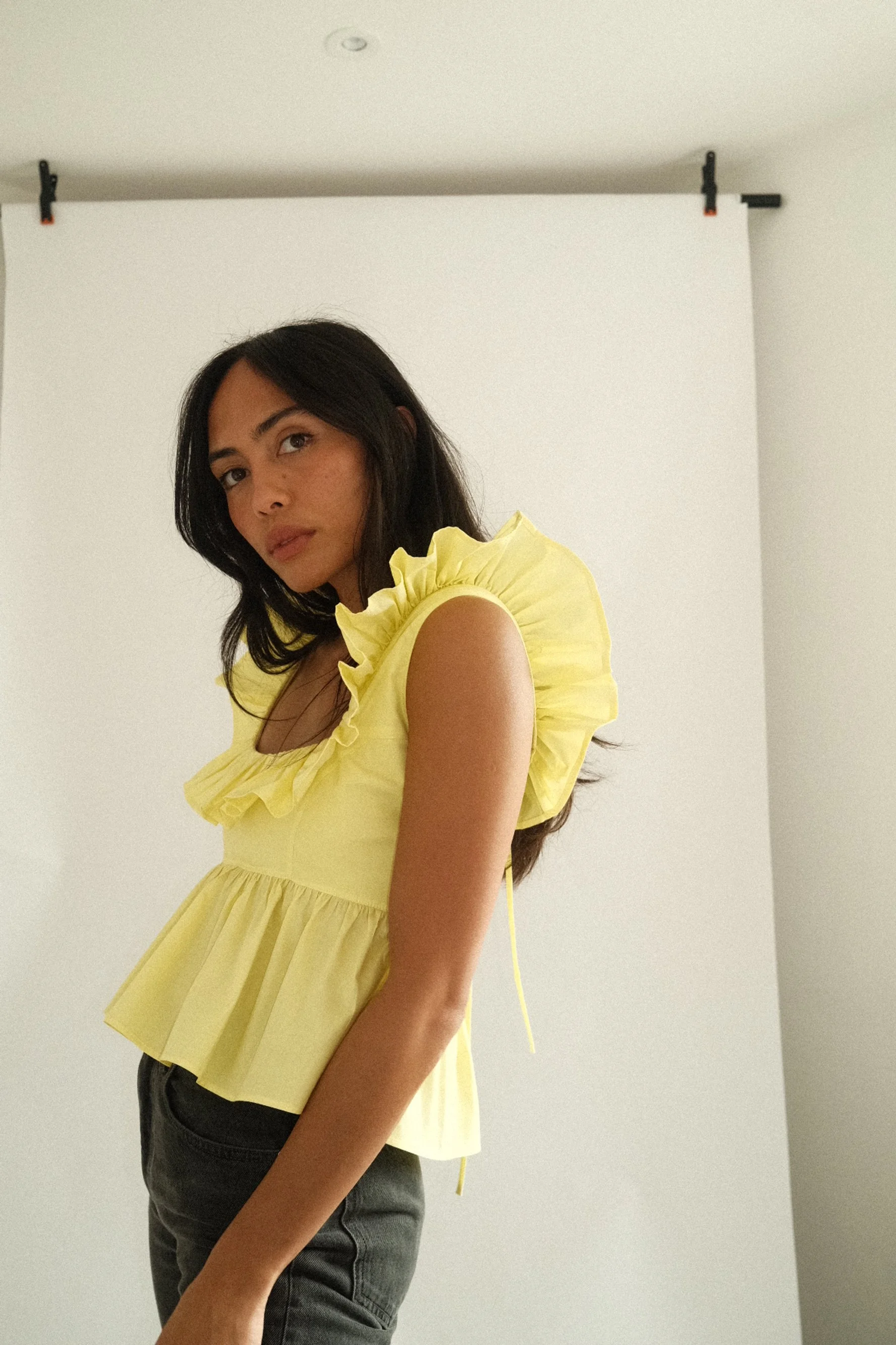 Anna Top - Bright Yellow Cotton