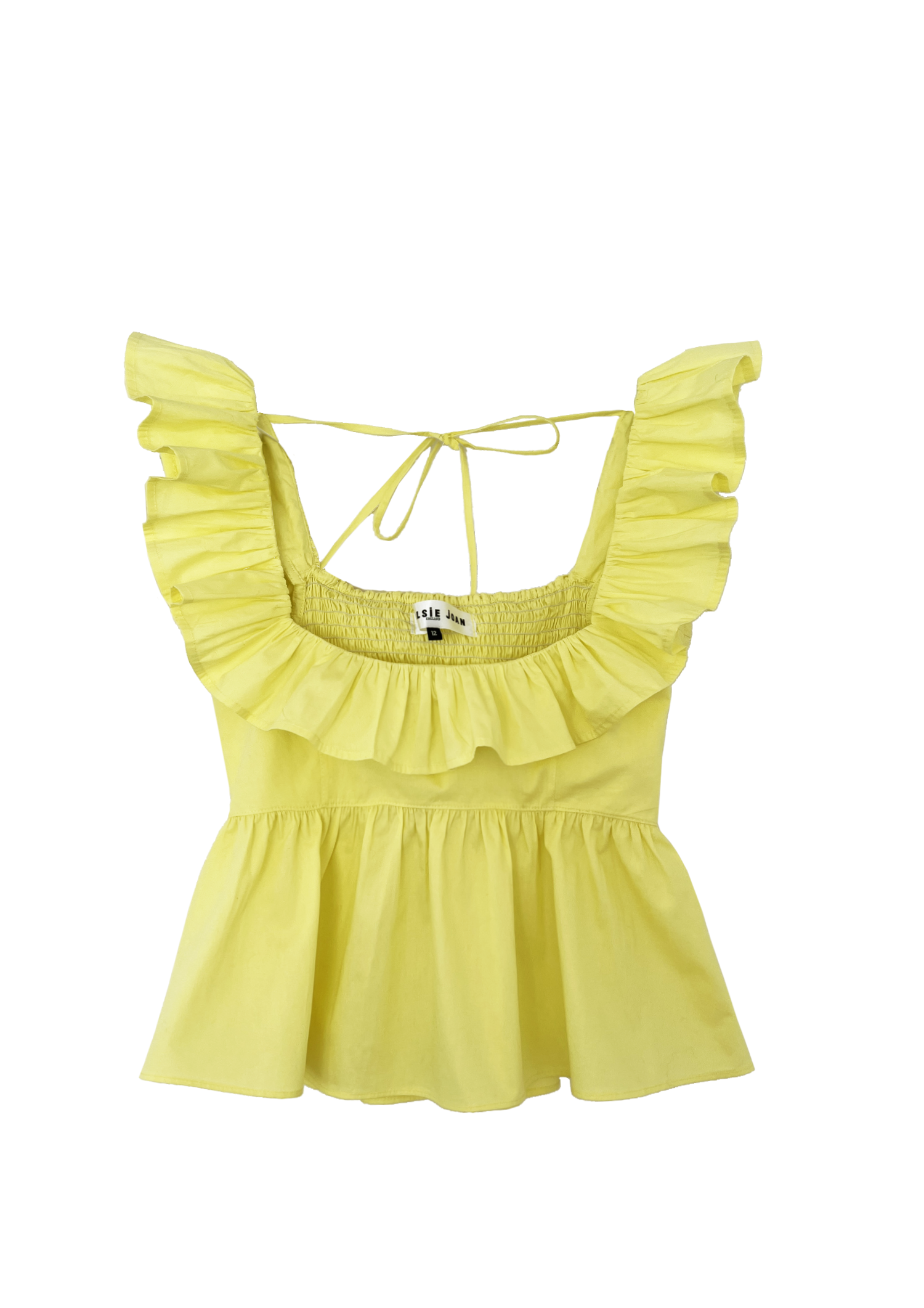 Anna Top - Bright Yellow Cotton | Size UK 12