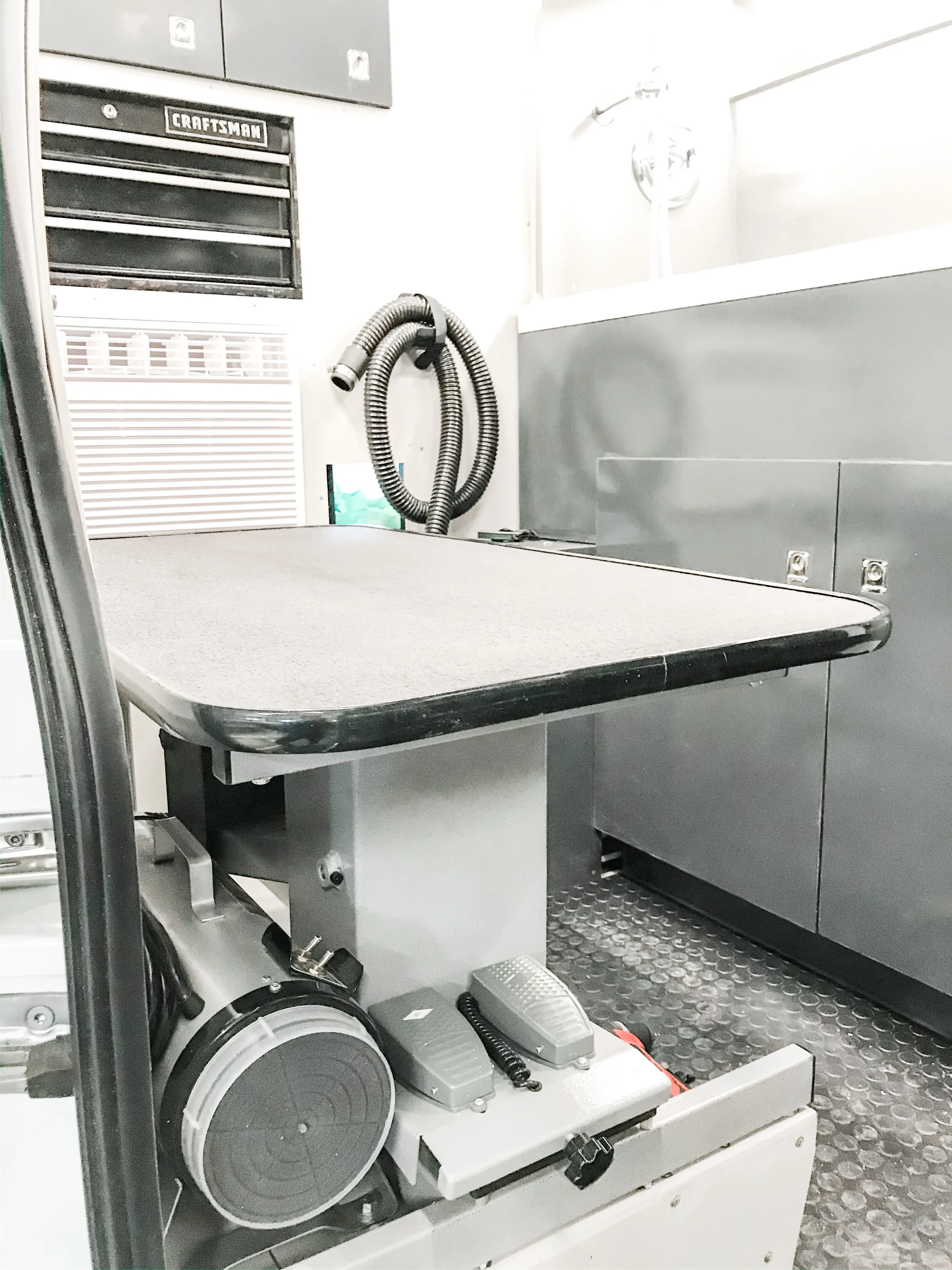 Grooming table with power lift