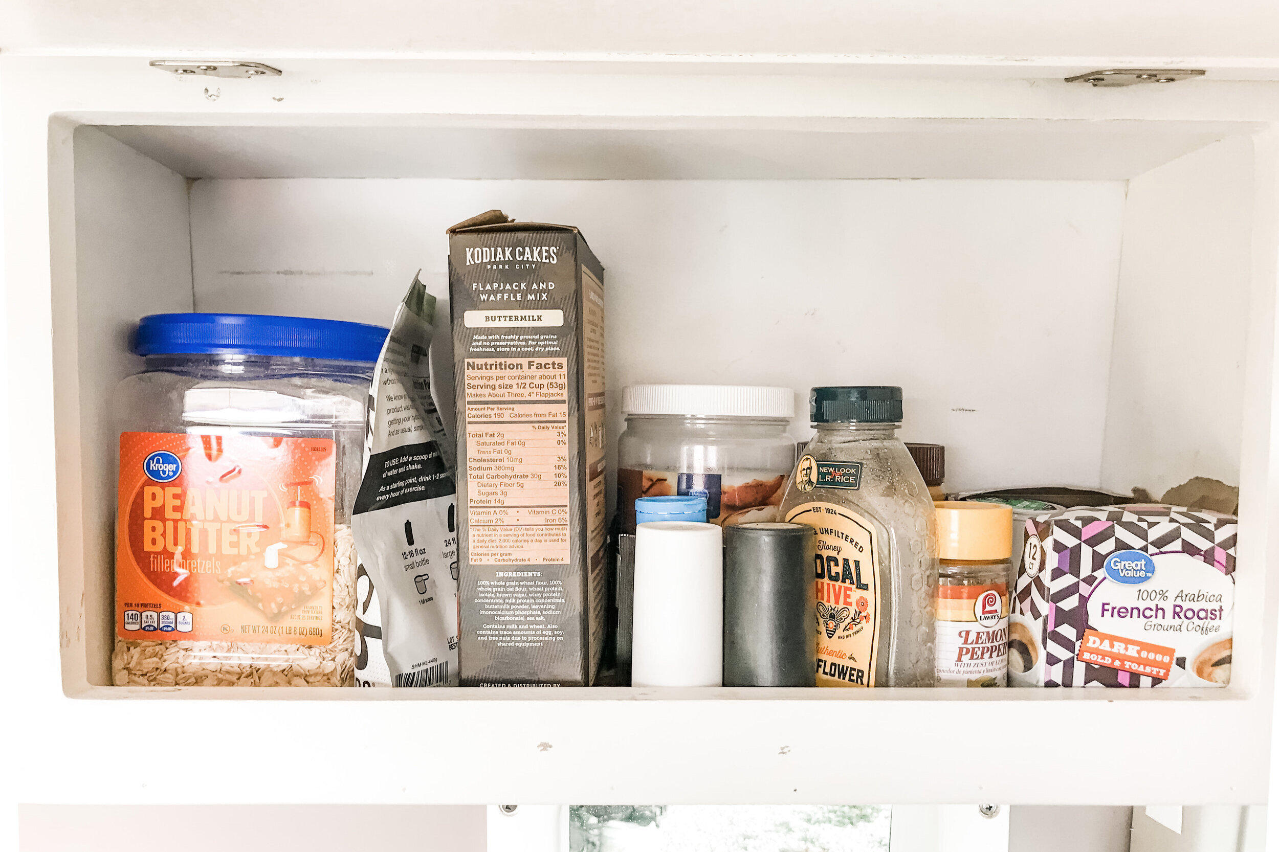 Pantry with breakfast essentials