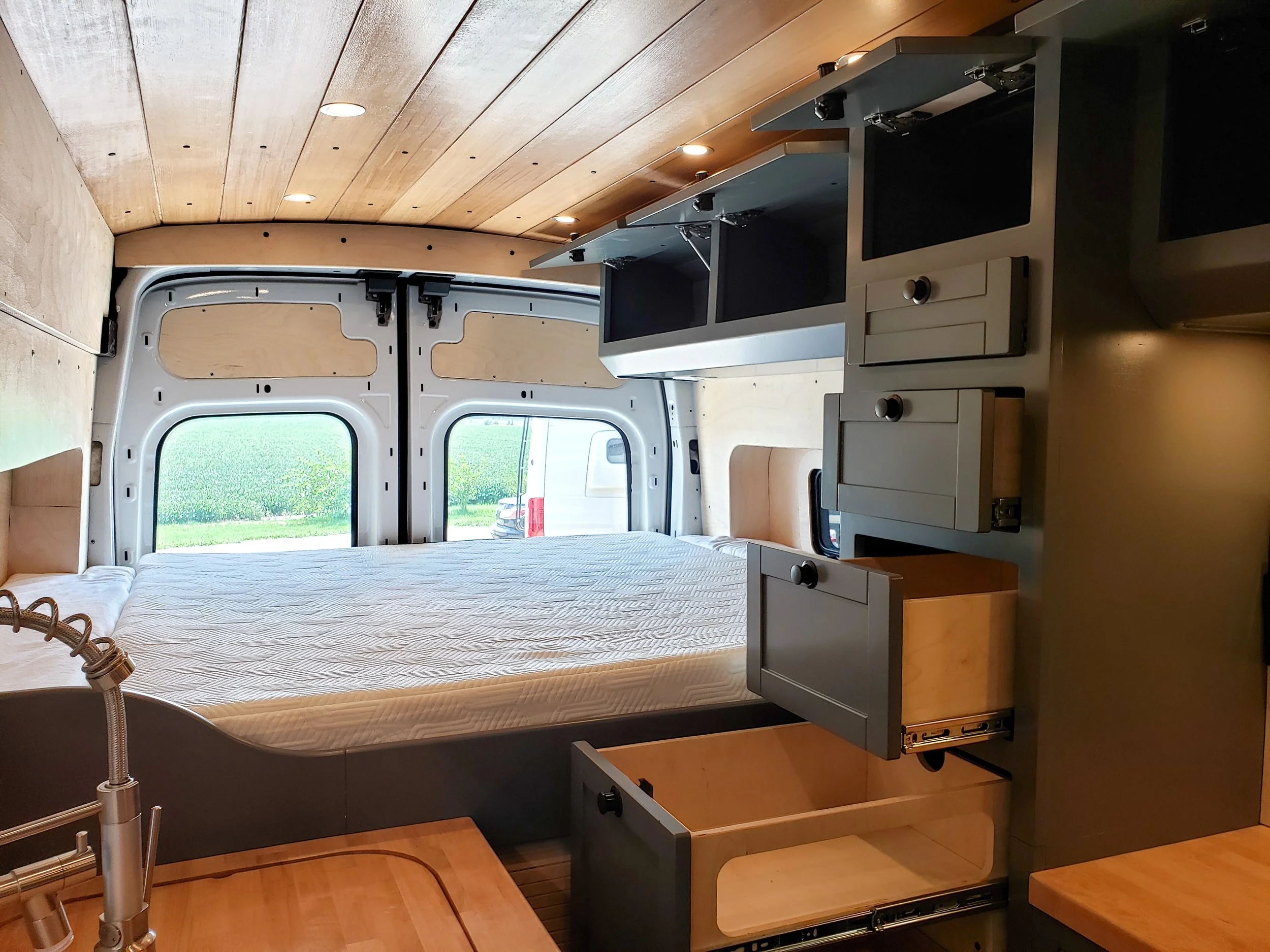 10 feet of upper cabinets