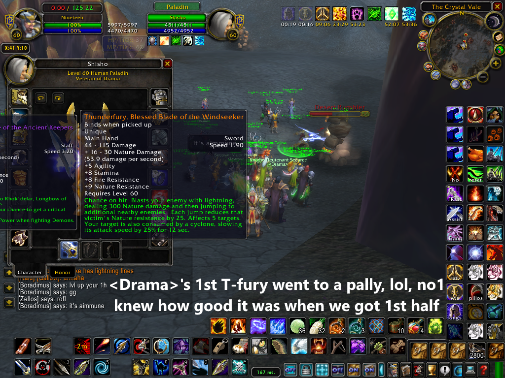 Drama - 1st Thunderfury on Paladin Shisho