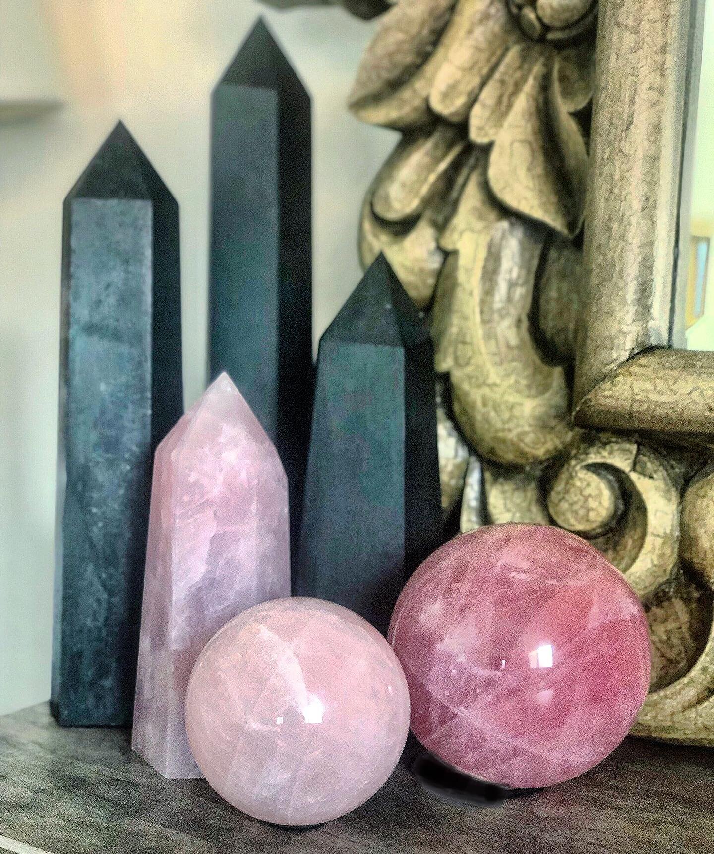 #dreamy #crystals #gemstones #rosequartz #love #tourmaline #black #blackcrystal #luxury #protectivestone #decor #modernhome #sphere #smokeyquartz #pink #fluorite #clearquartz #quartz #moonstone  #citrine #rainbowfluorite #amethyst #crystalpoint #crys