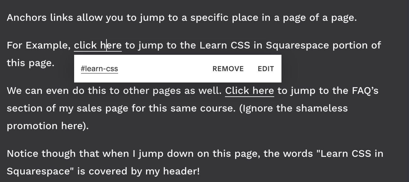Anchor Link Offset Trick in Squarespace | Will-Myers | Get Better At  Squarespace