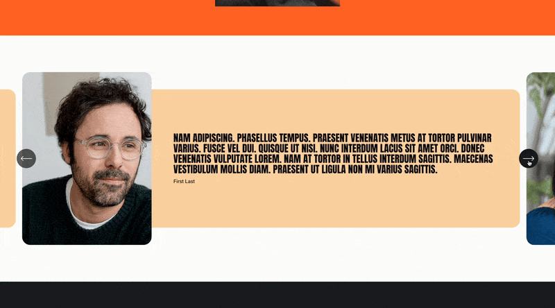 Overlapping List Section Slider