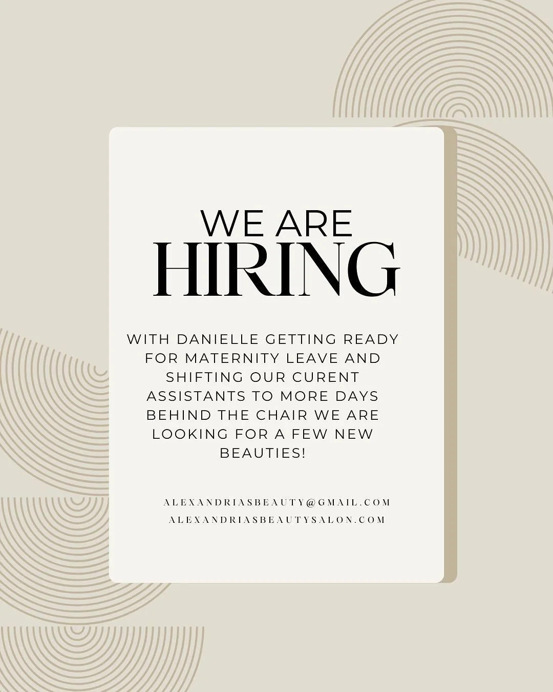 We are currently looking for a few new beauties! 
Part Time Receptionist
Part time Assistant
Are you?
Outgoing, eager to learn, organized, able to problem solve, able to keep things tidy and clean, love all things beauty, punctual, and ready to have 