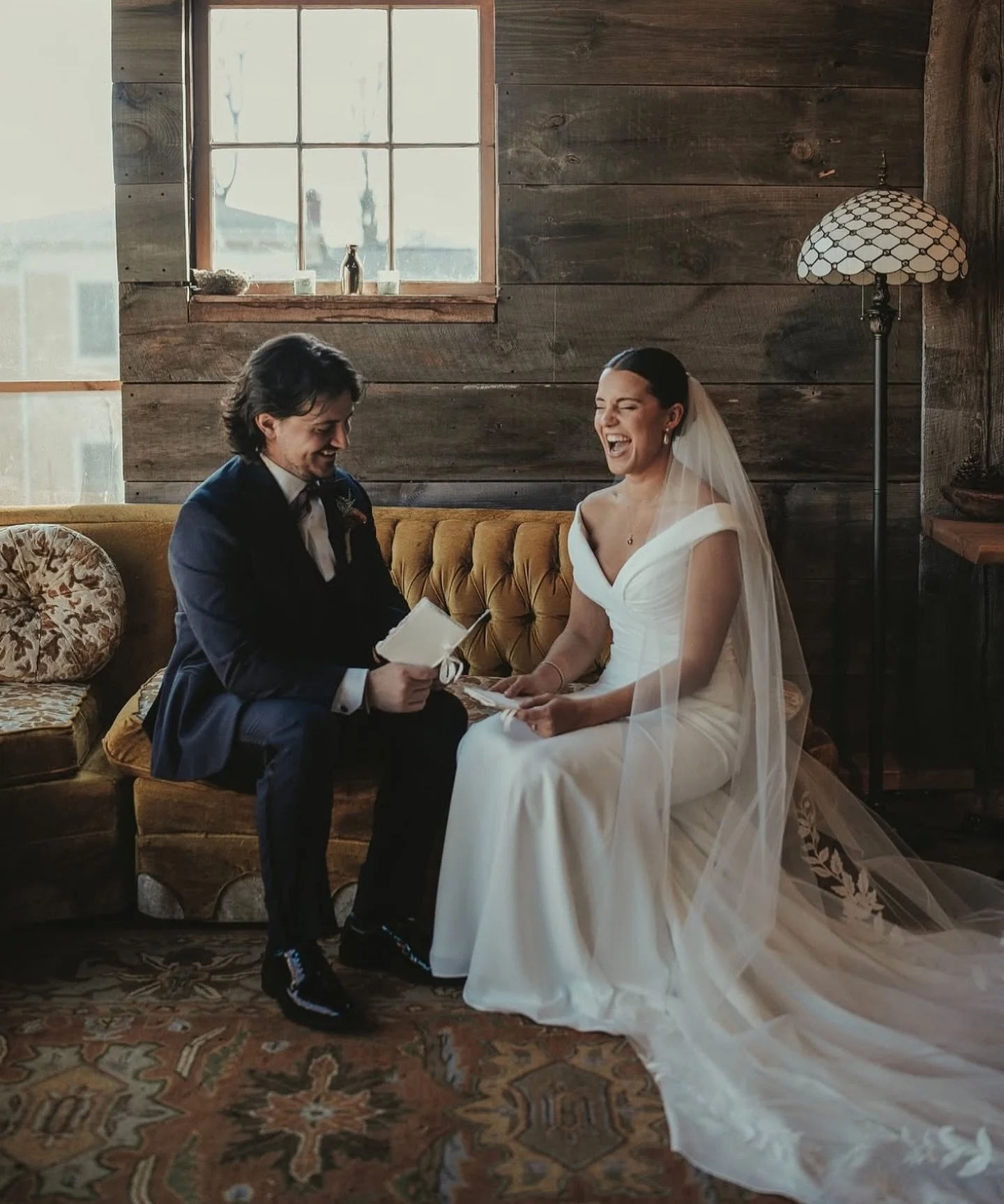 If you&rsquo;re not having fun, then what&rsquo;s the point? ✨ 

We love to see photos where a bride and groom are truly soaking up the magical moments, making you forget that a camera is even there! 

#bride #brideandgroom #fallwedding #bridalgown #