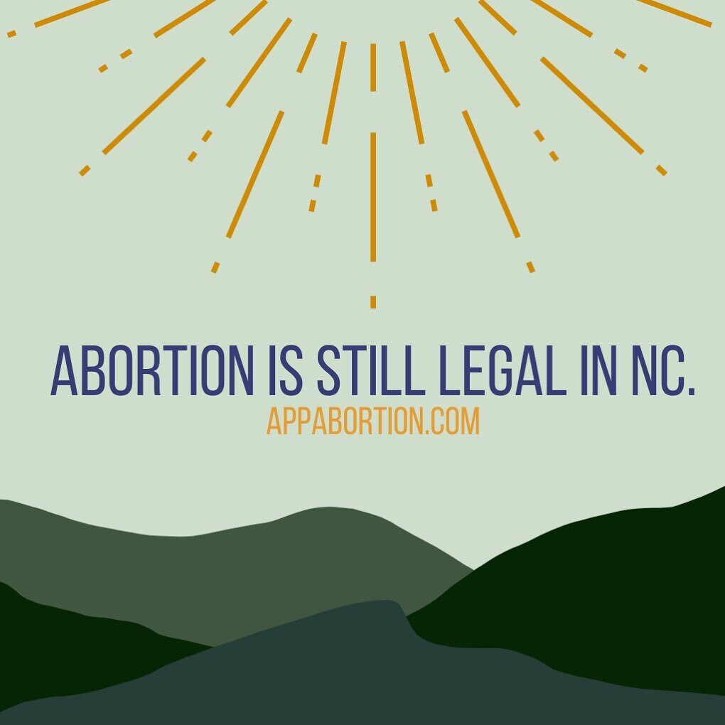 If you live in North Carolina, abortion is still legal up to 20 weeks. See our website- appabortion.com for more information. 

#proabortion #abortion #abortionishealthcare #keepabortionsafeandlegal #healthcareisahumanright #boonenc #highcountry