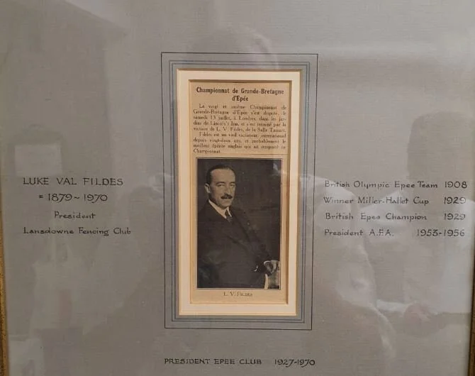 Luke Fildes Epée Club President 1927-1970