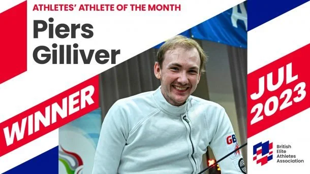 EC member Piers Gilliver wins the Athletes’ Athlete of the Month award for July