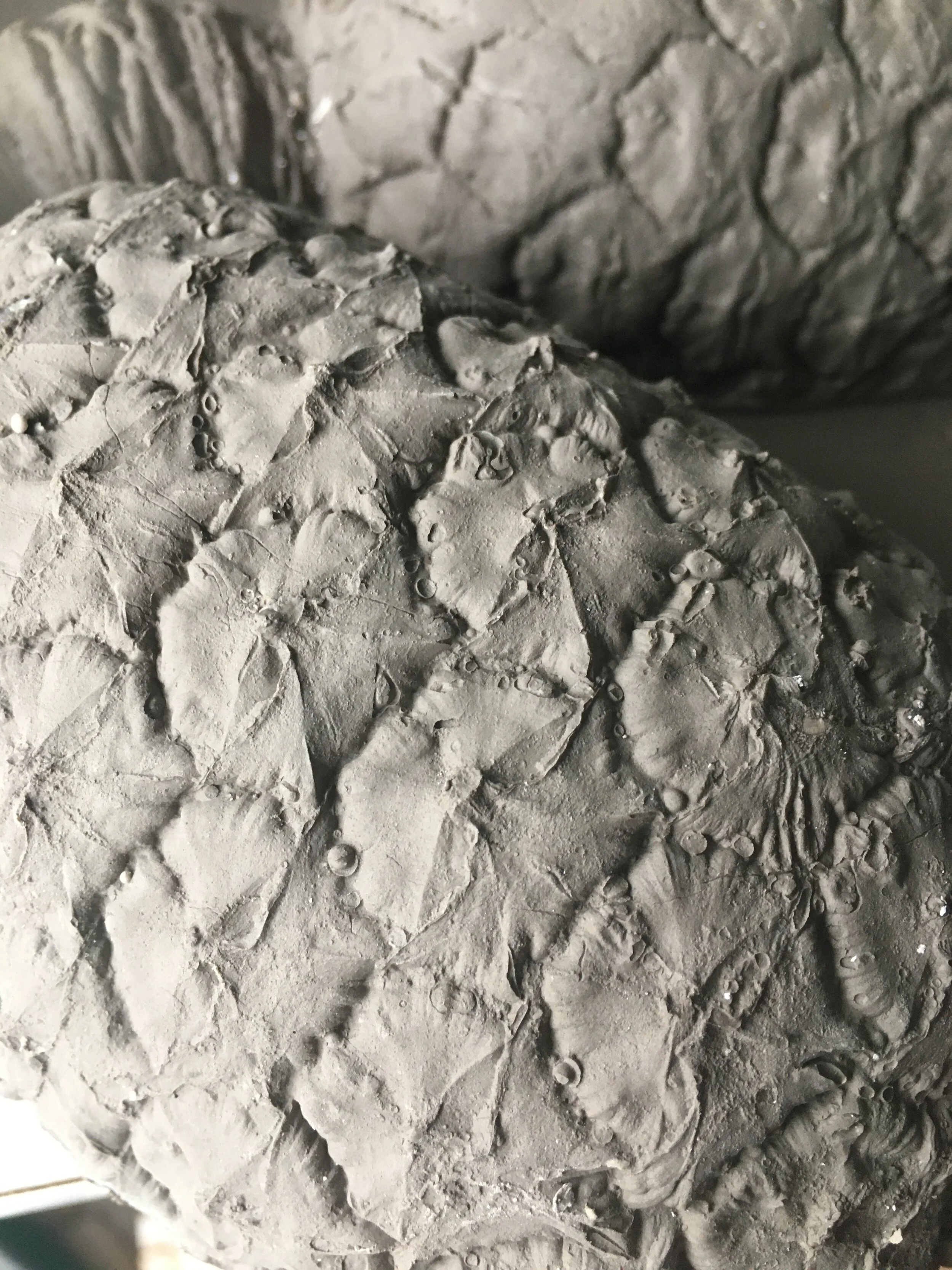 Slipcast pineapple in green state