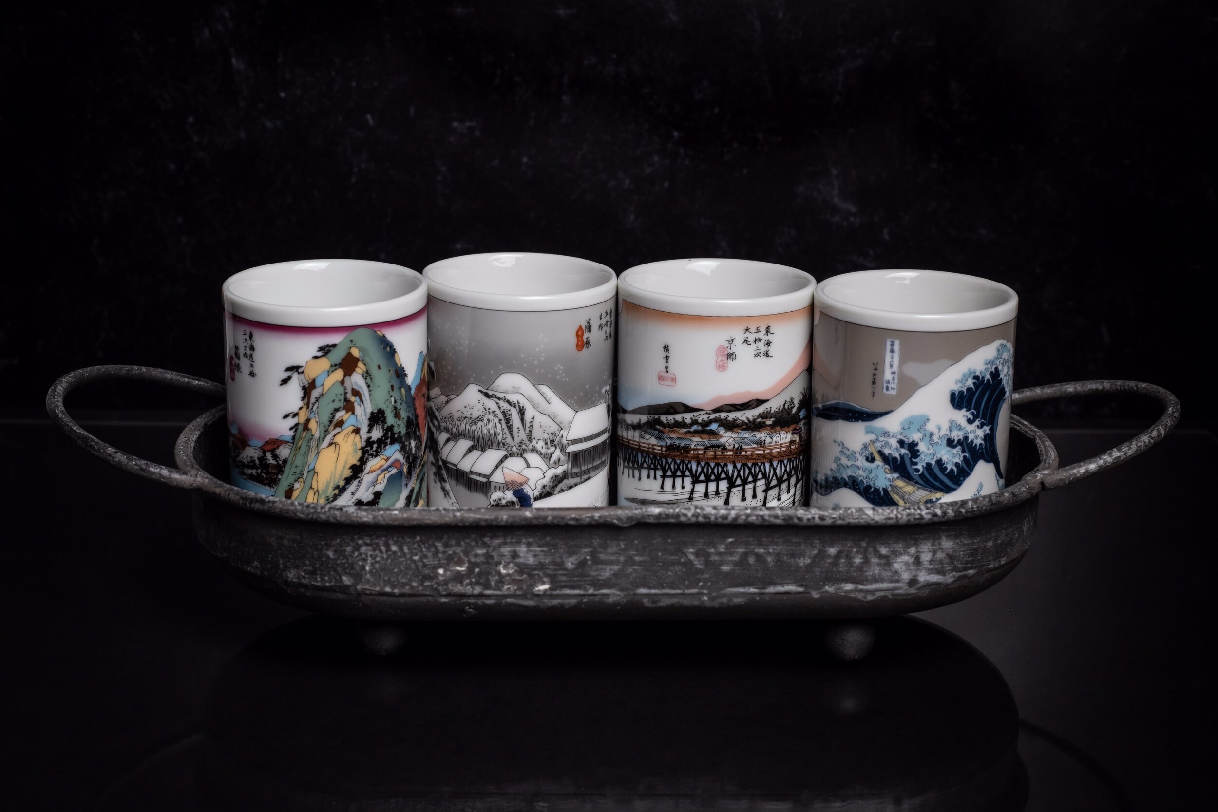 Teacup Set Tokaido Scene