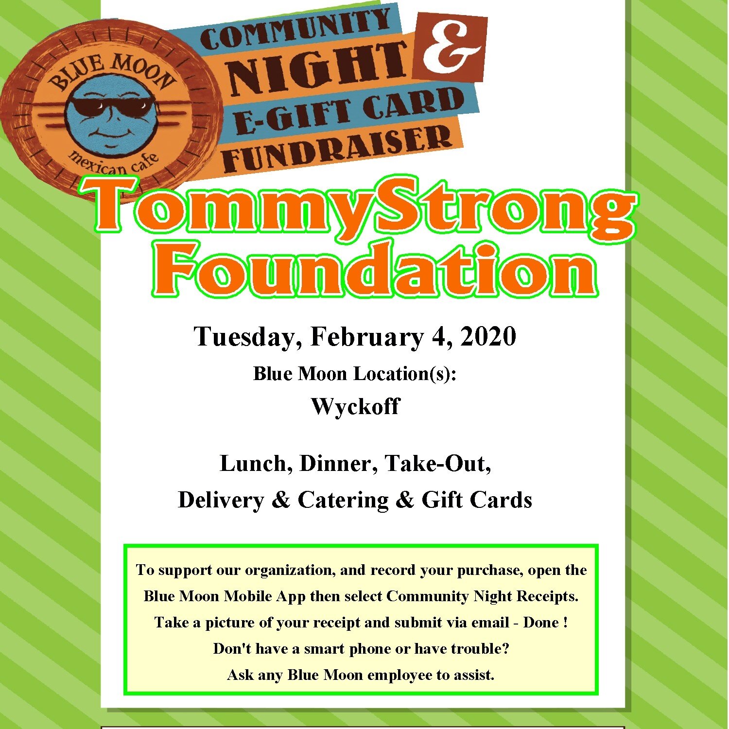 Blue Moon Cafe Wyckoff Fundraiser