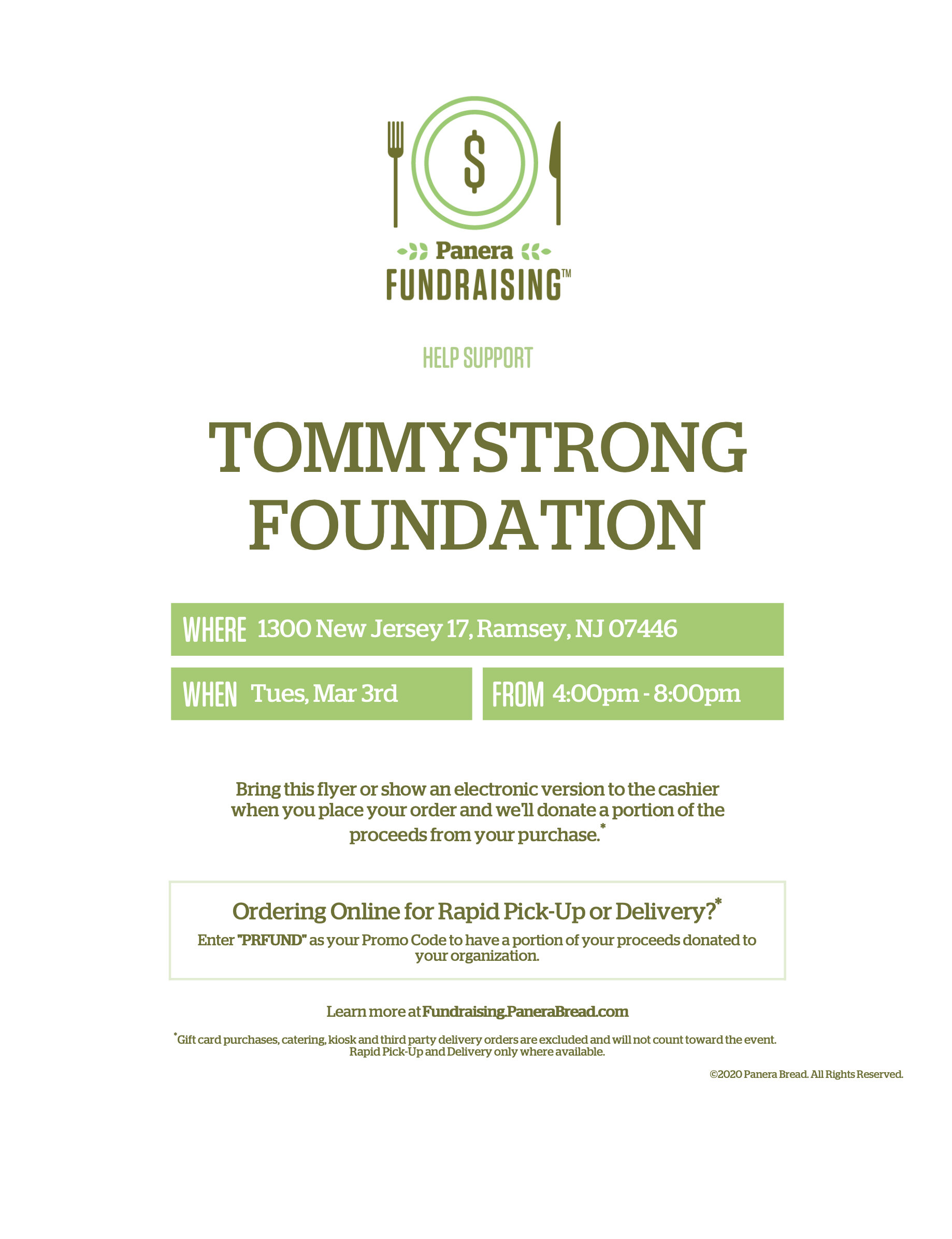 Panera Ramsey Fundraiser