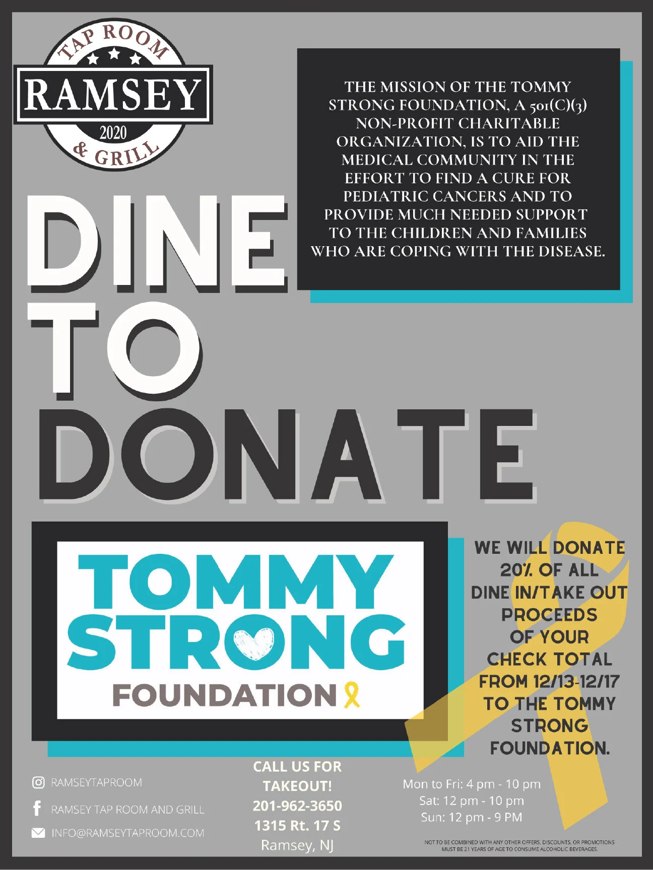 Ramsey Tap Room Dine to Donate