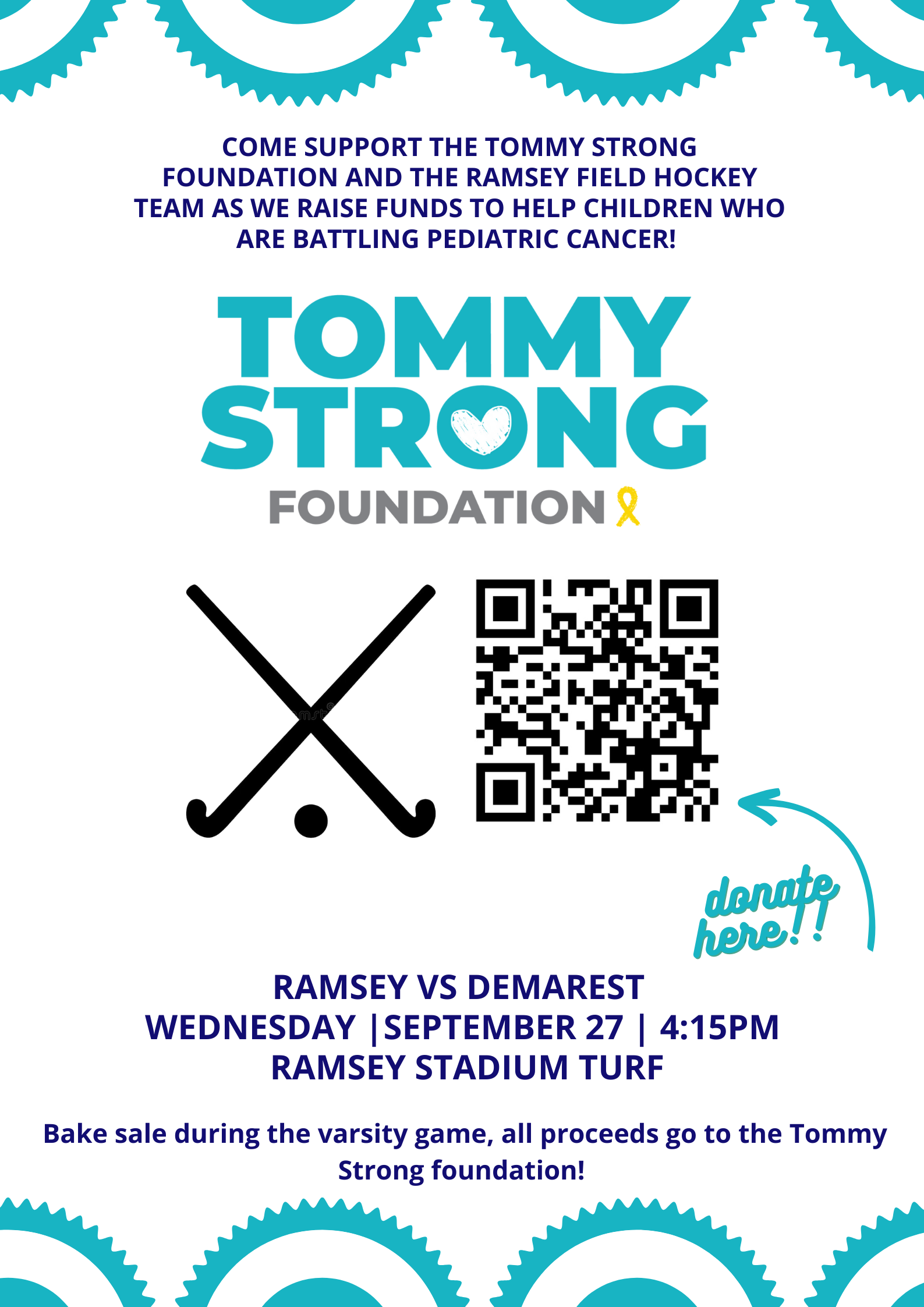 Ramsey Varsity Field Hockey Supports Tommy Strong