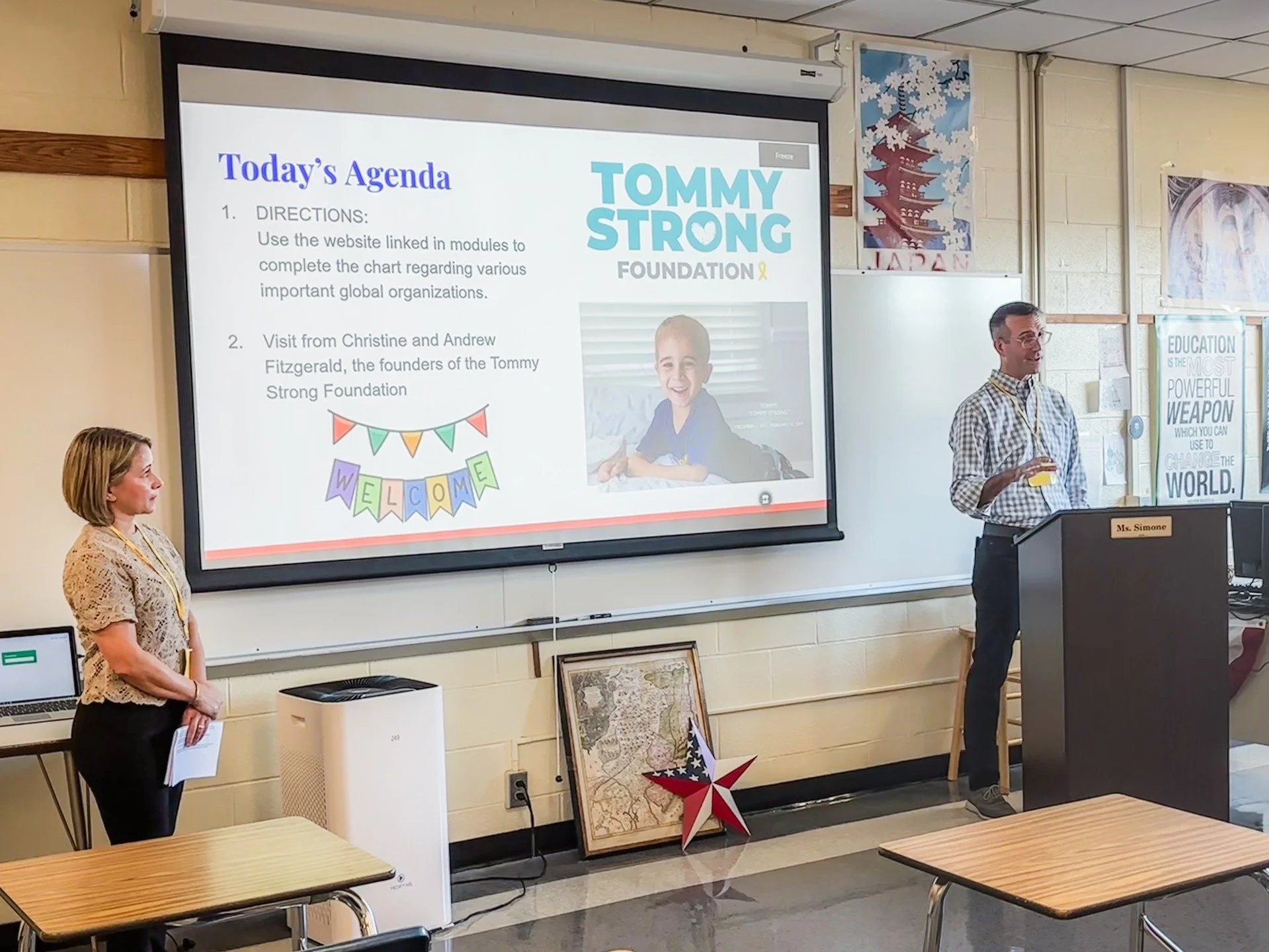 Nothing like starting the week inspired! 🎗💪

Bright and early Monday morning, we had the honor of visiting Northern Highlands HS&rsquo;s @nhglobalcitizenship class to share Tommy&rsquo;s story &mdash; his strength, his journey, and how he inspired 