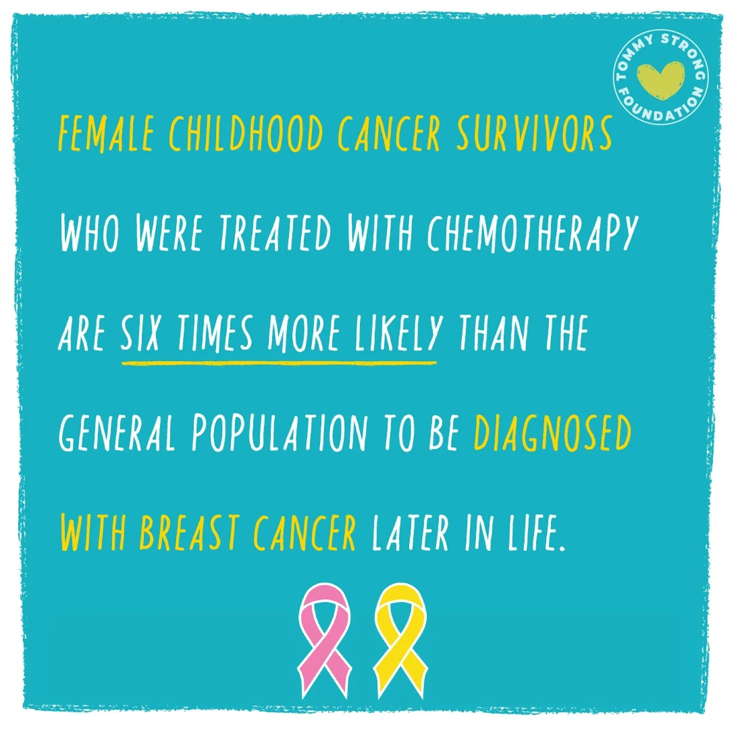 September is over, but we can spread childhood cancer awareness all year long. 

Did you know that female childhood cancer survivors who were treated with chemotherapy &mdash; even if they did not receive radiation treatments to their chest &mdash; a
