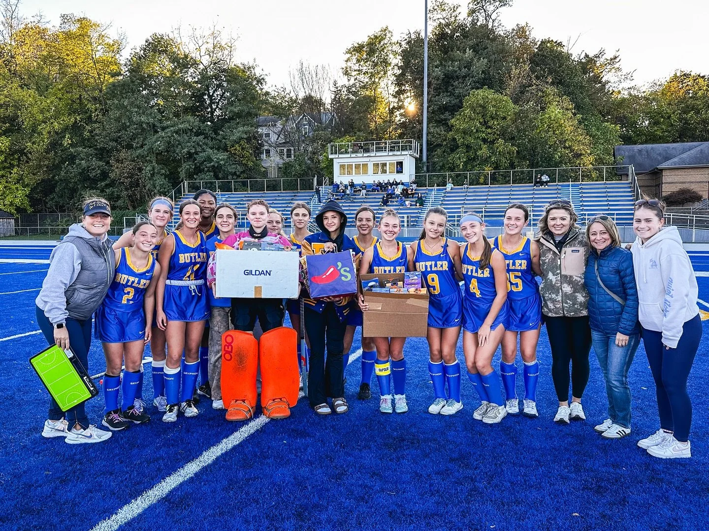 Community, kindness, and teamwork!🏑

We had the pleasure of meeting up with the Butler HS field hockey team at their home game vs Ramsey this week. Tommy&rsquo;s mom and sister got to thank the team in person for creating 80 Halloween treat bags for