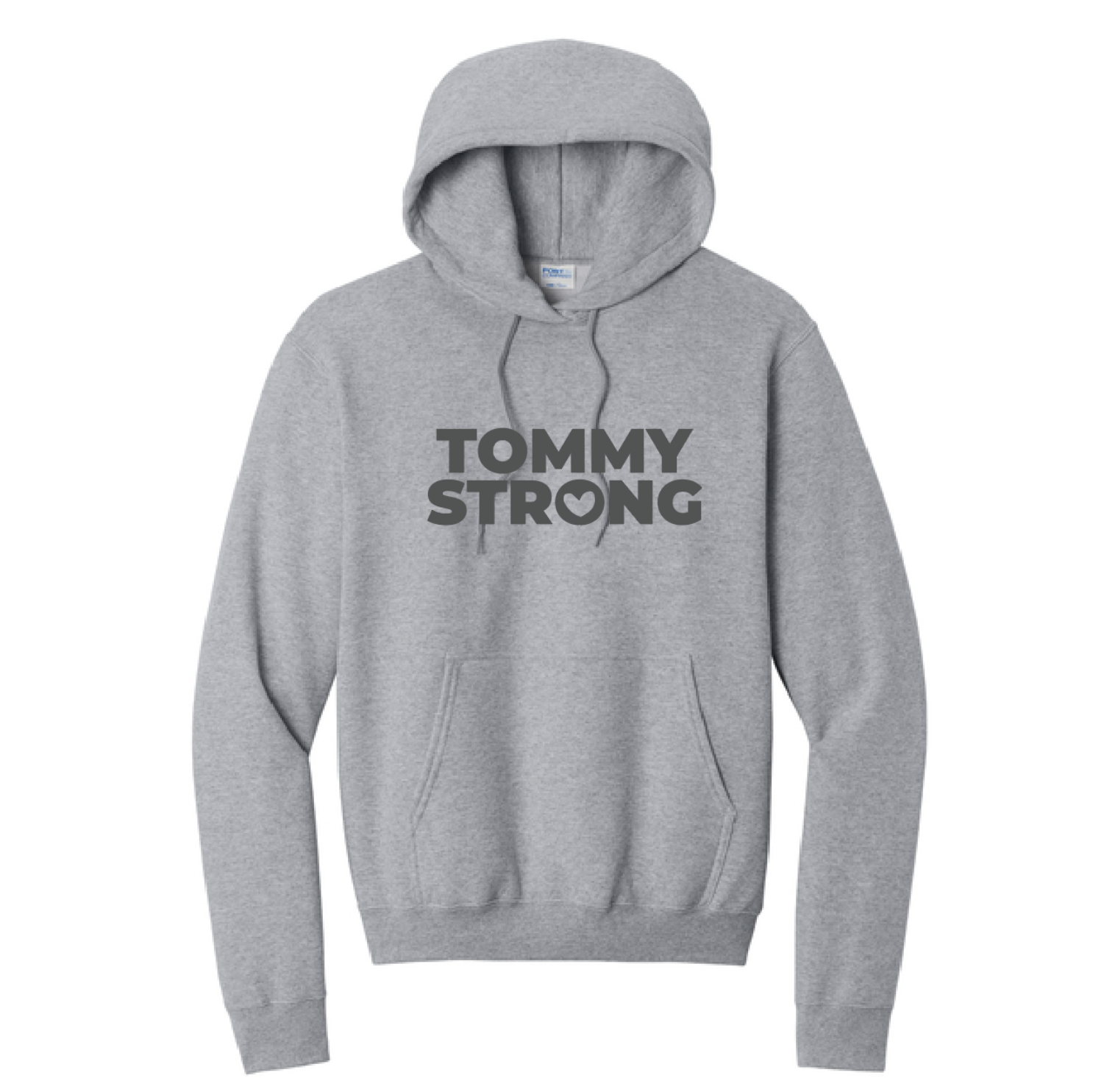 Grey Hooded Pullover Sweatshirt
