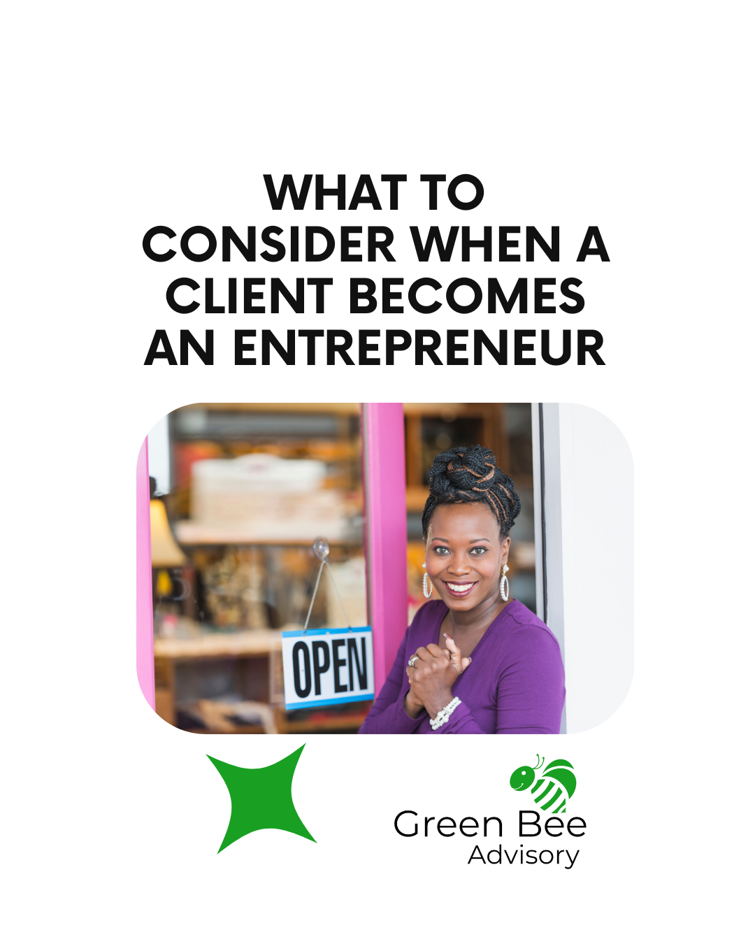 female business owner in front of open sign