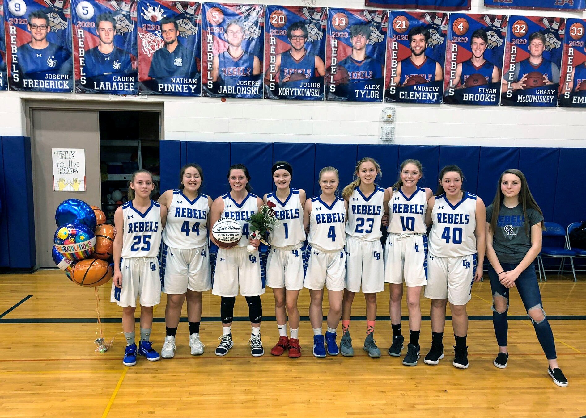  Saturday afternoon at Cuba-Rushford, the Lady Rebels crowned a new queen of girls basketball as senior Kate Howe became the program’s all-time leading scorer, surpassing Class of 1989 alum Colleen Bradley, who held onto the record for over 30 years 