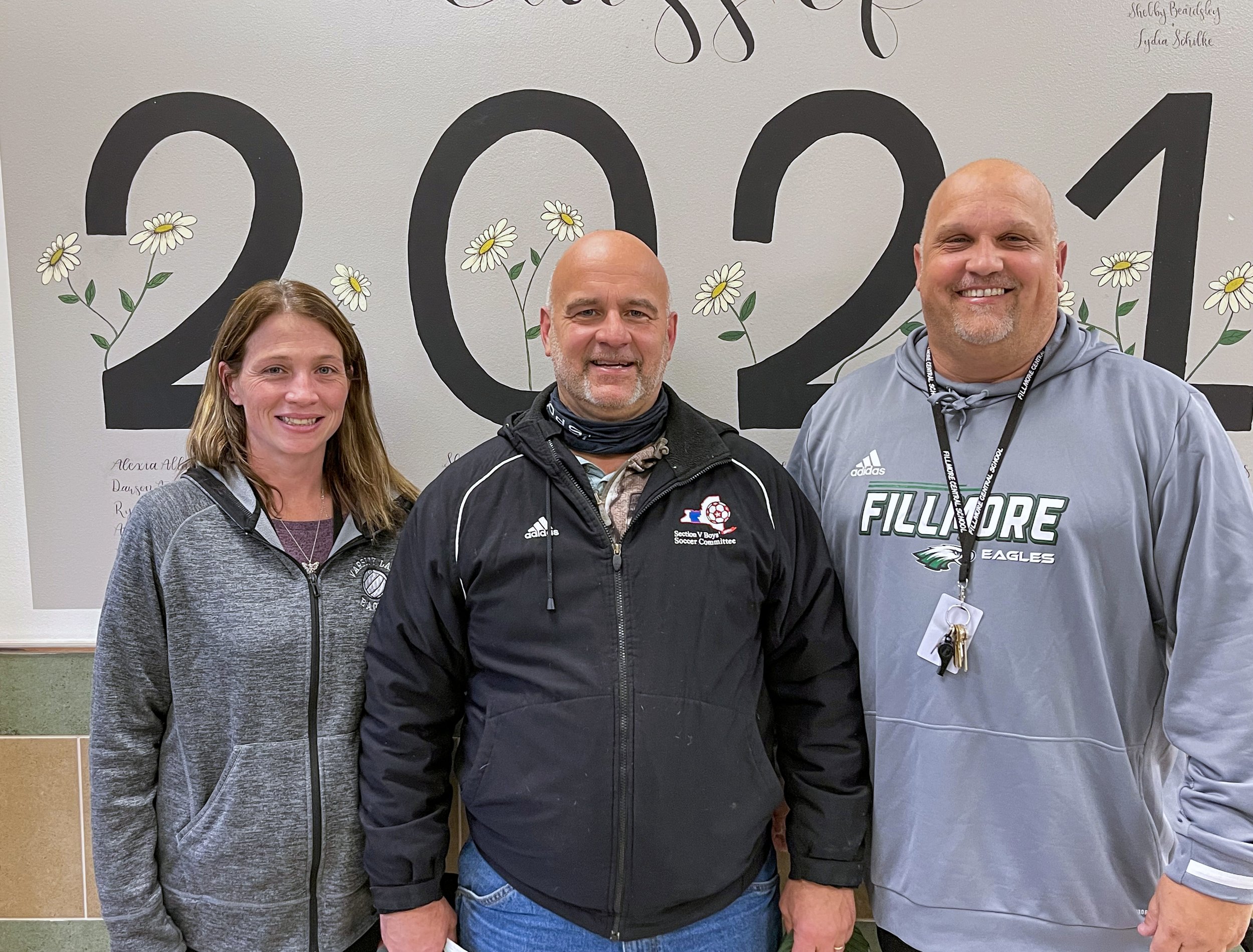  From left to right, the minds behind one of Fillmore’s most successful seasons in recent memory this past fall: Girls volleyball head coach Lacie Fuller, former boys soccer head coach Jamie Mullen, and girls soccer head coach and the school’s Athlet