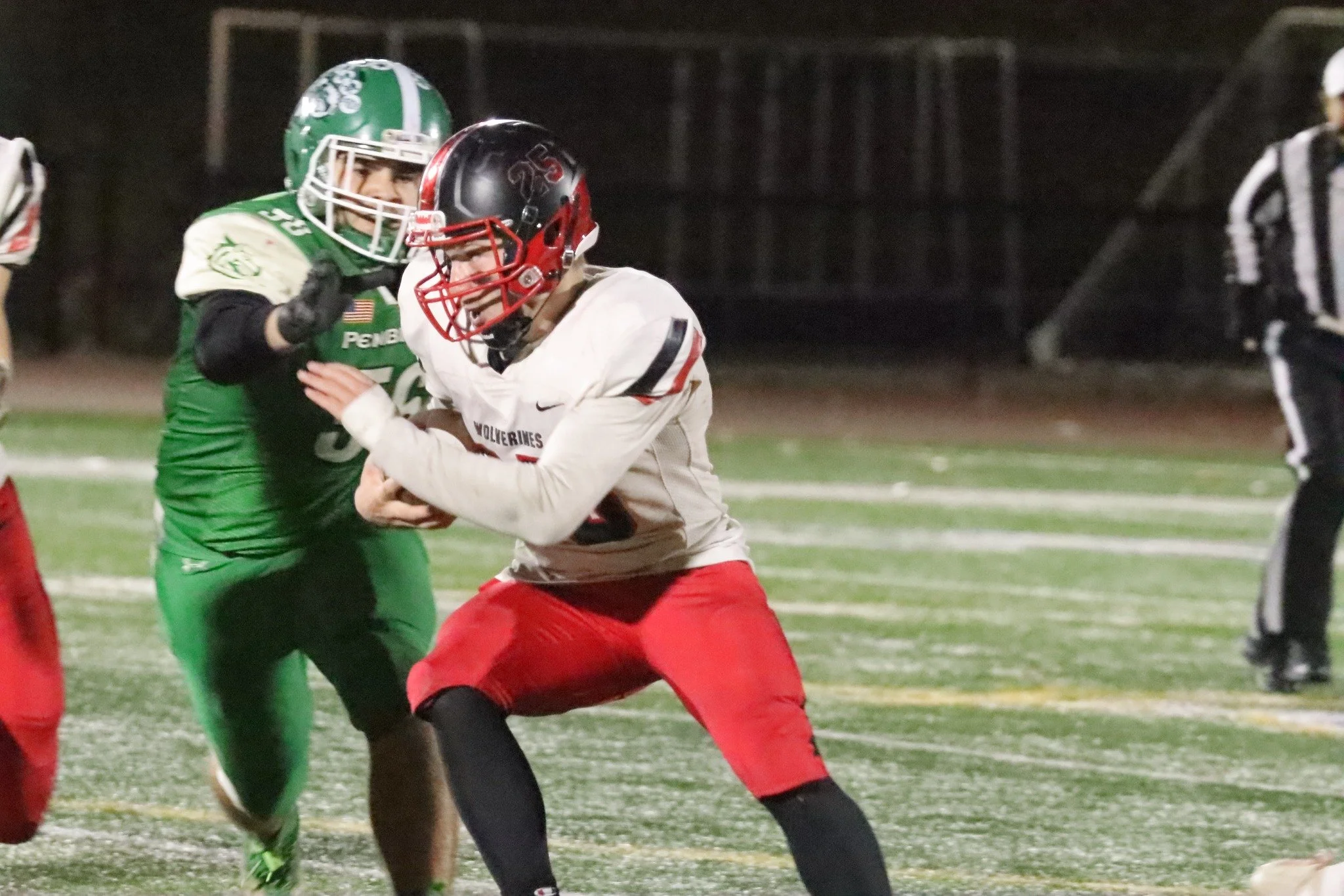 Led by overpowering ground game by Totten, defending 8-Man State Champion Pembroke goes back-to-back in Section V, use 27-point 2nd quarter to jet fuel 70-30 Finals win over No. 2 B-R