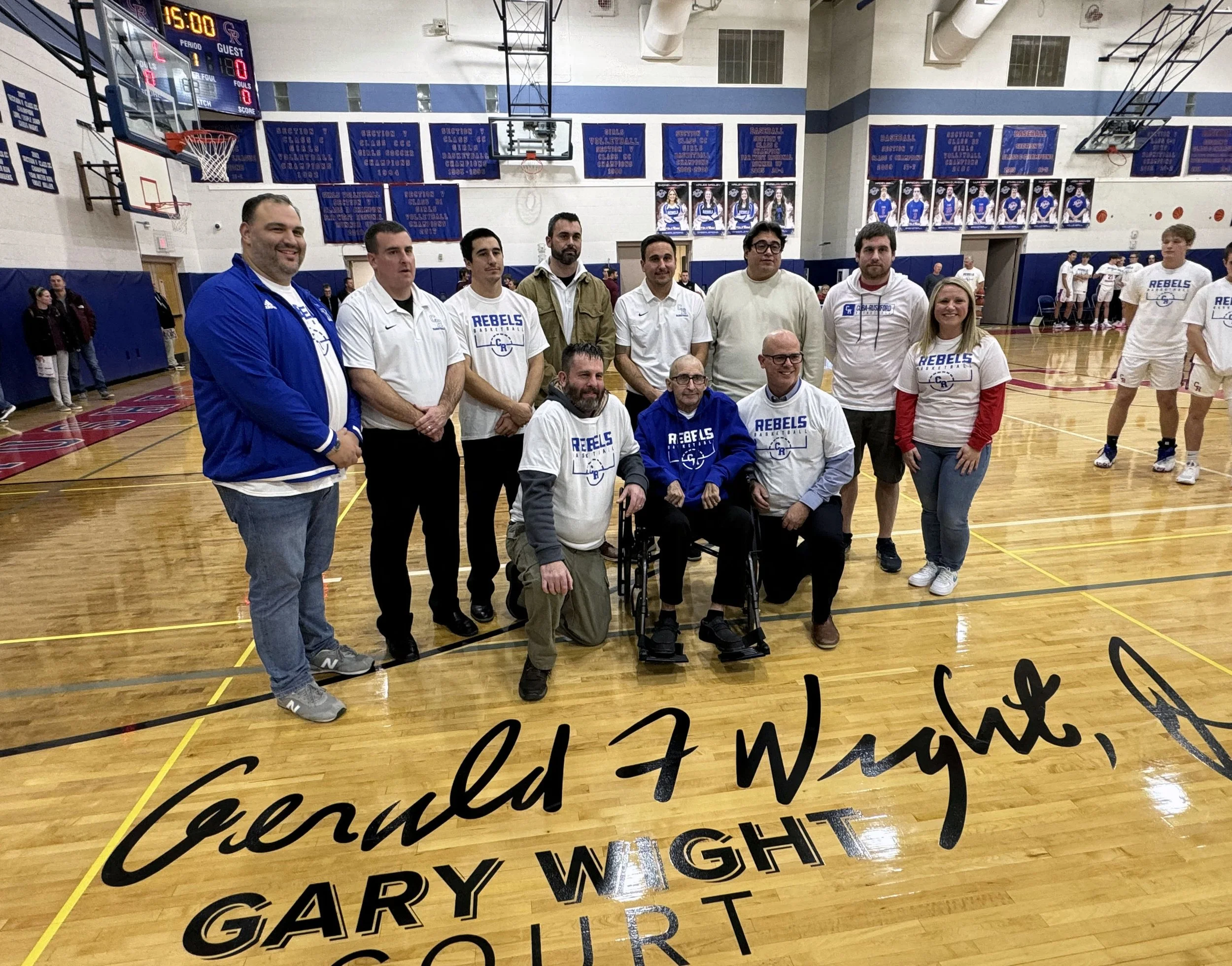 On night filled with everlasting memories, high-rising emotions, Rebels honor Gary Wight with court dedication; team collects 1st quarter start to power 46-27 win over Ellicottville